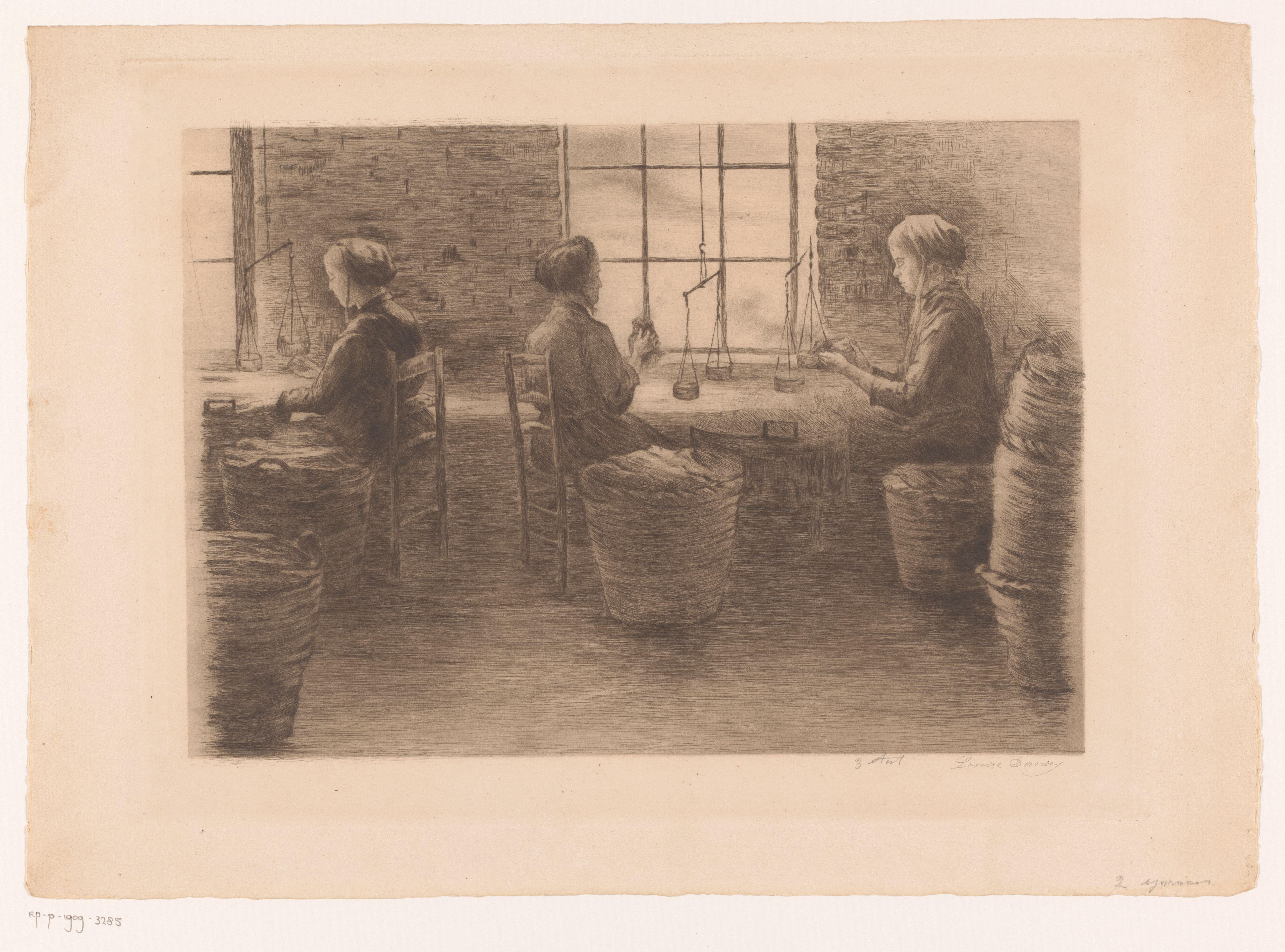 Drie vrouwen bereiden cichorei