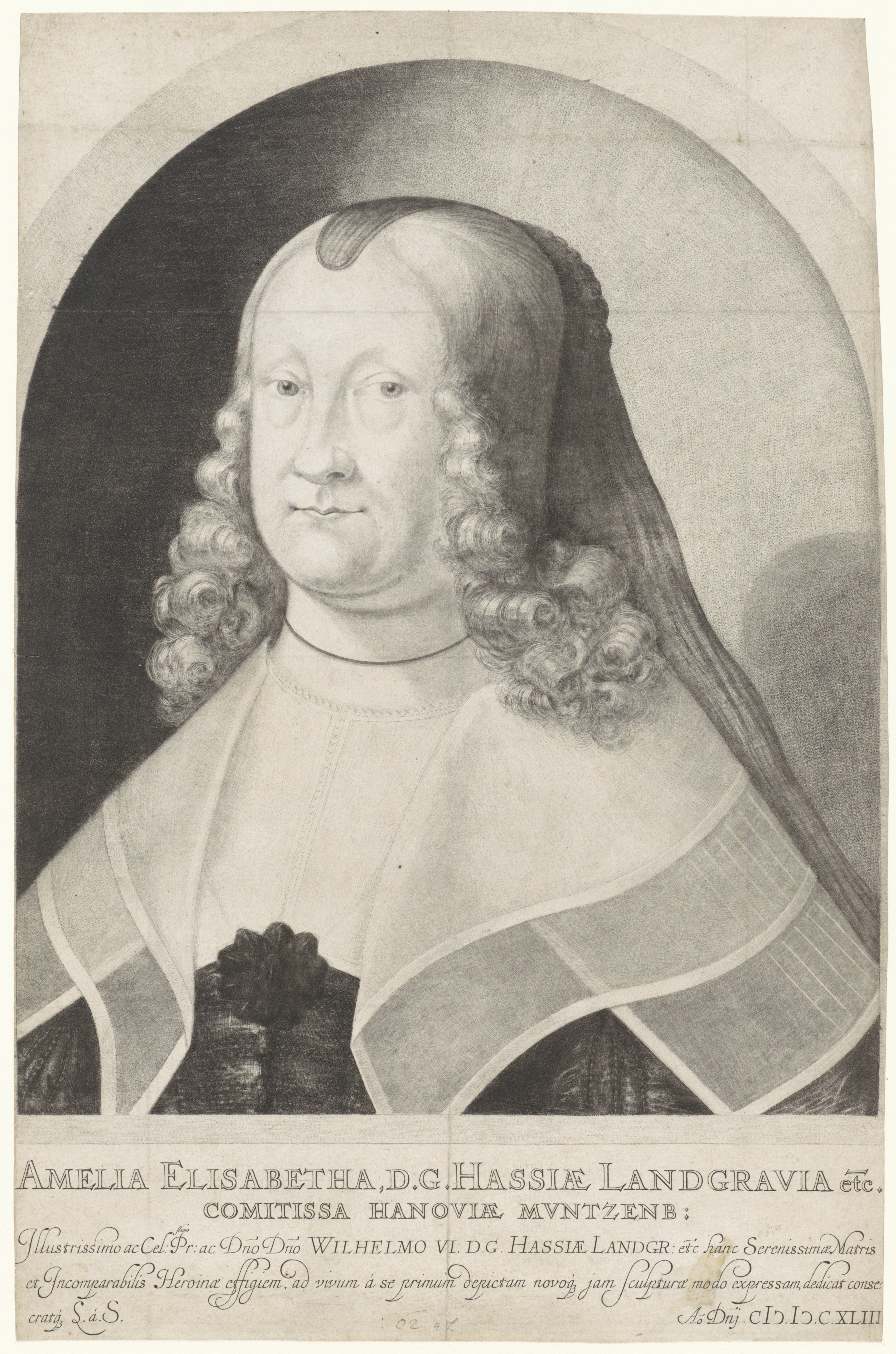 Portret van Amelia Elisabeth, landgravin van Hessen
