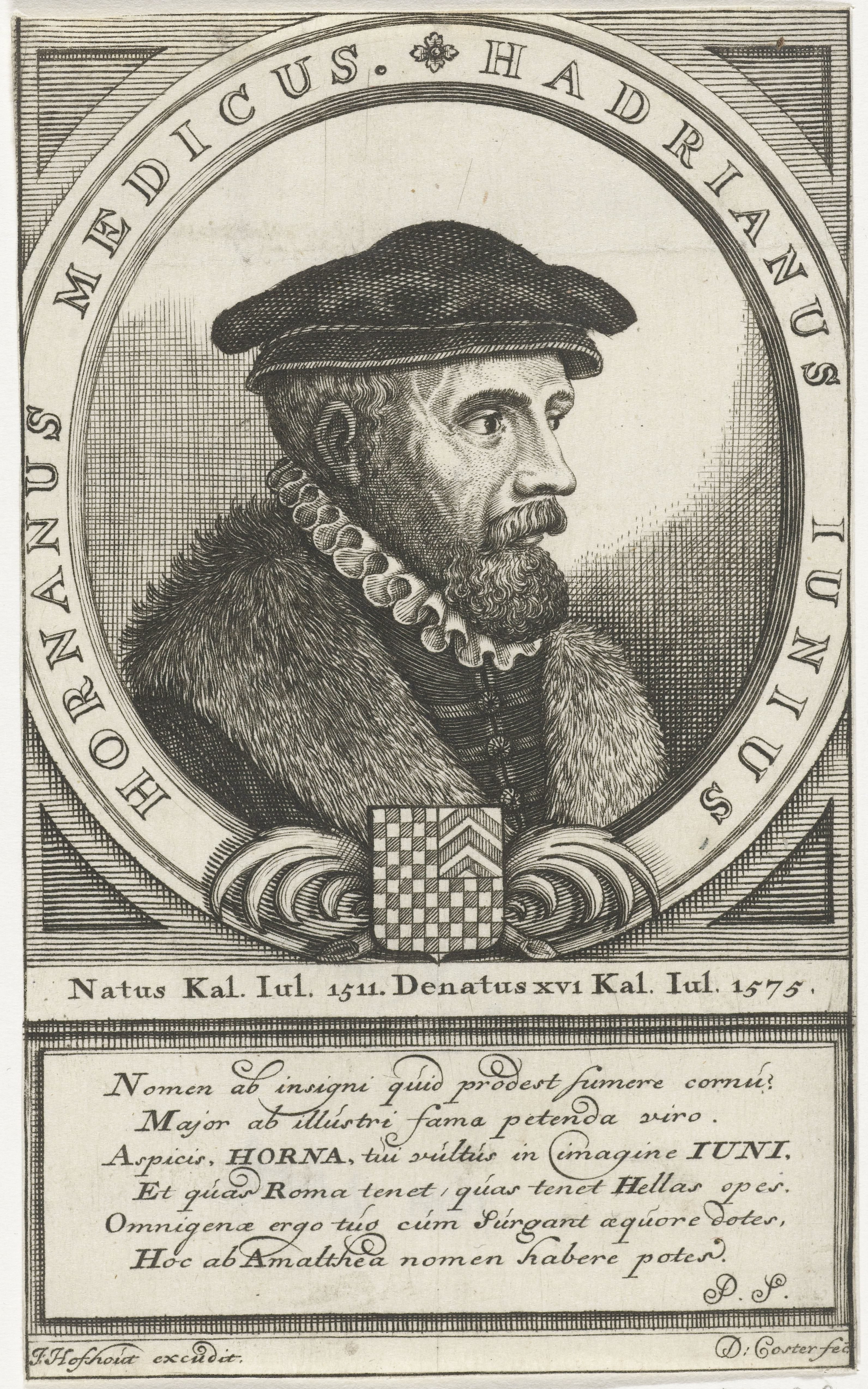 Portret van de arts Hadrianus Junius