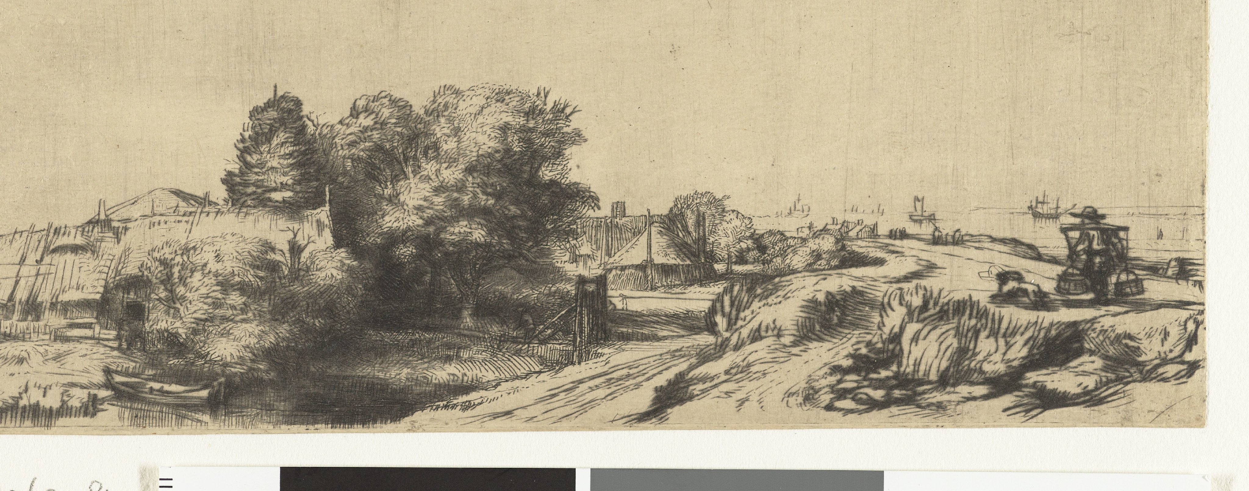 View of the Diemerdijk with a milkman and cottages