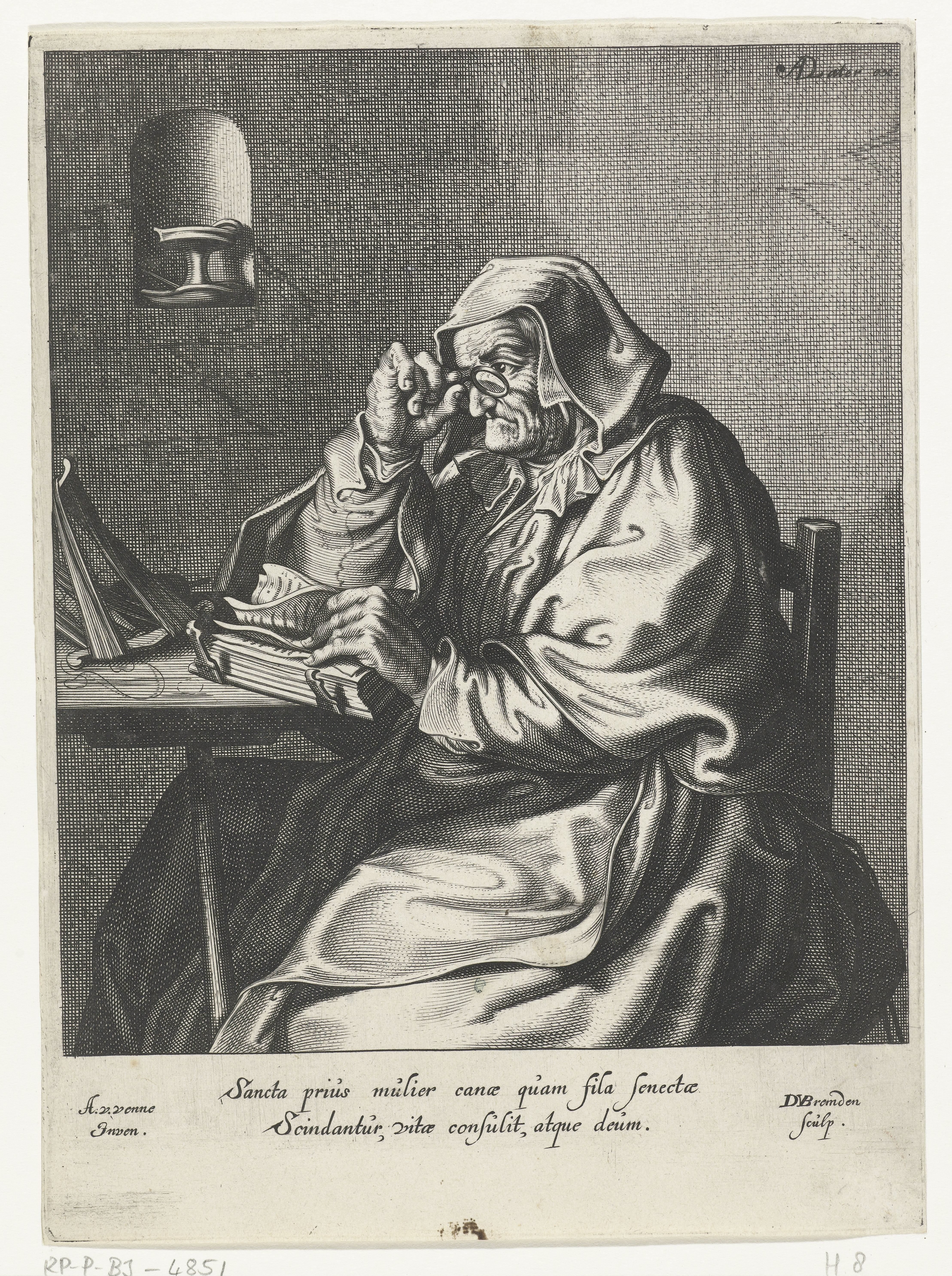 Lezende oude vrouw