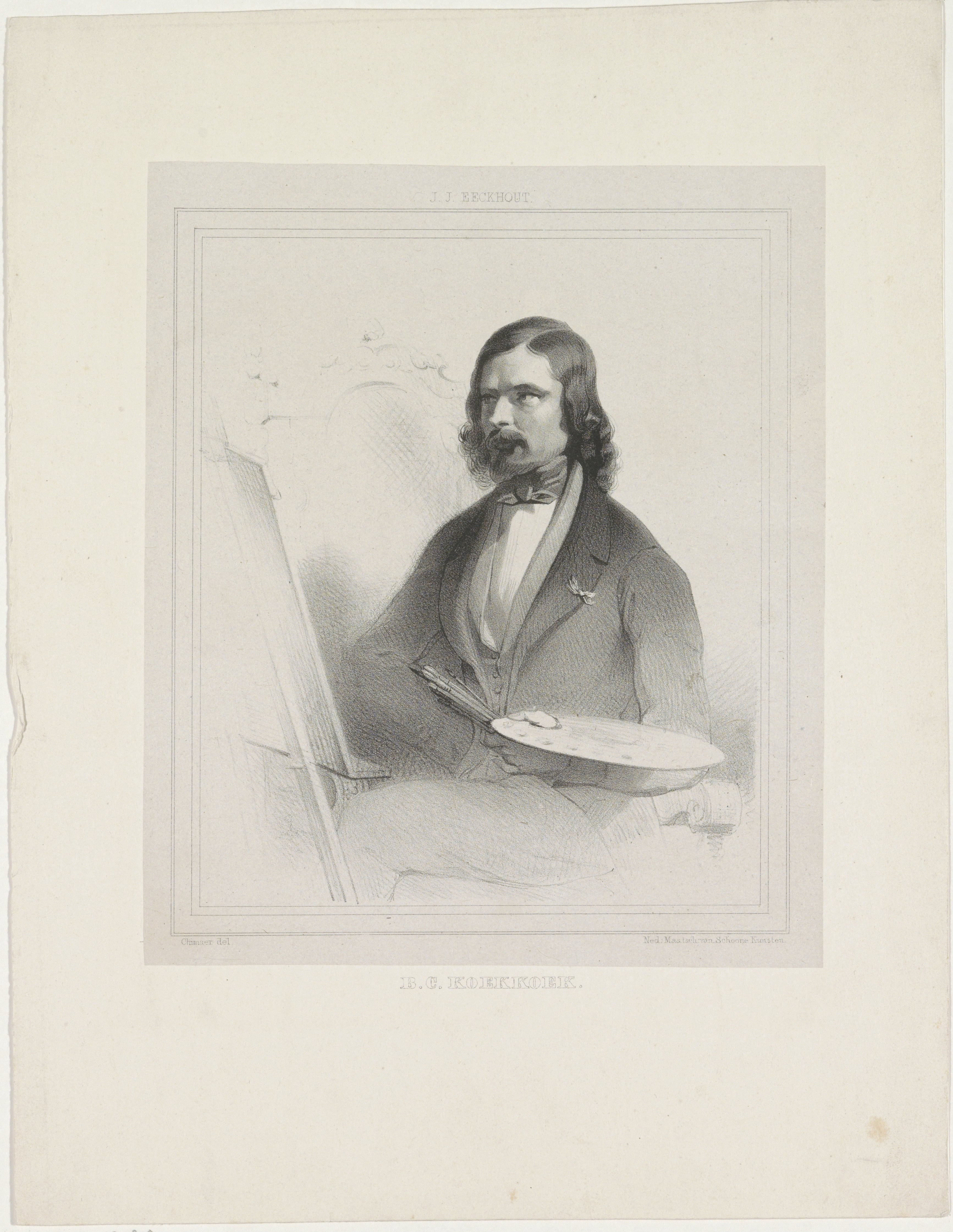 Portret van Barend Cornelis Koekkoek