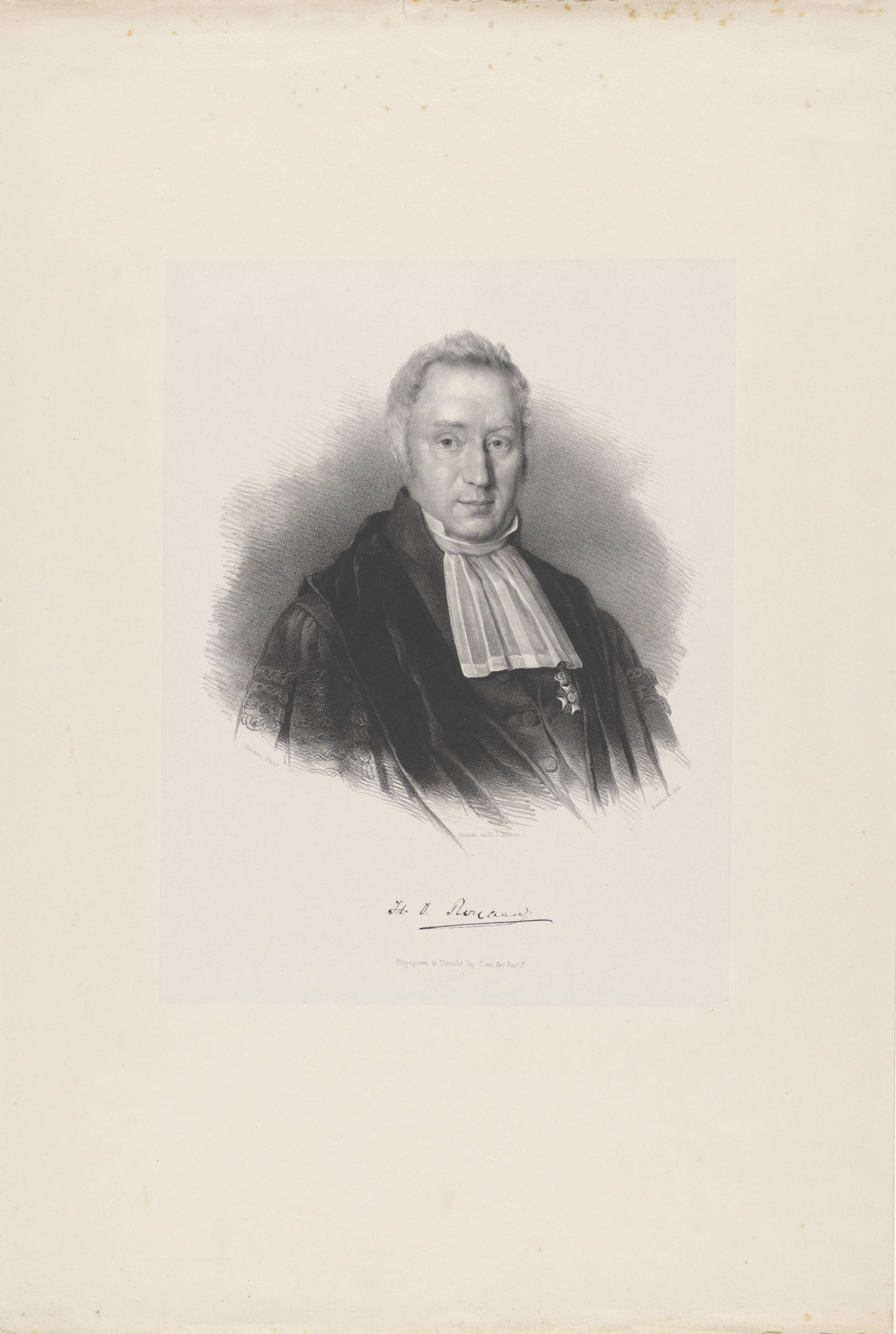 Portret van theoloog Herman Johan Royaards