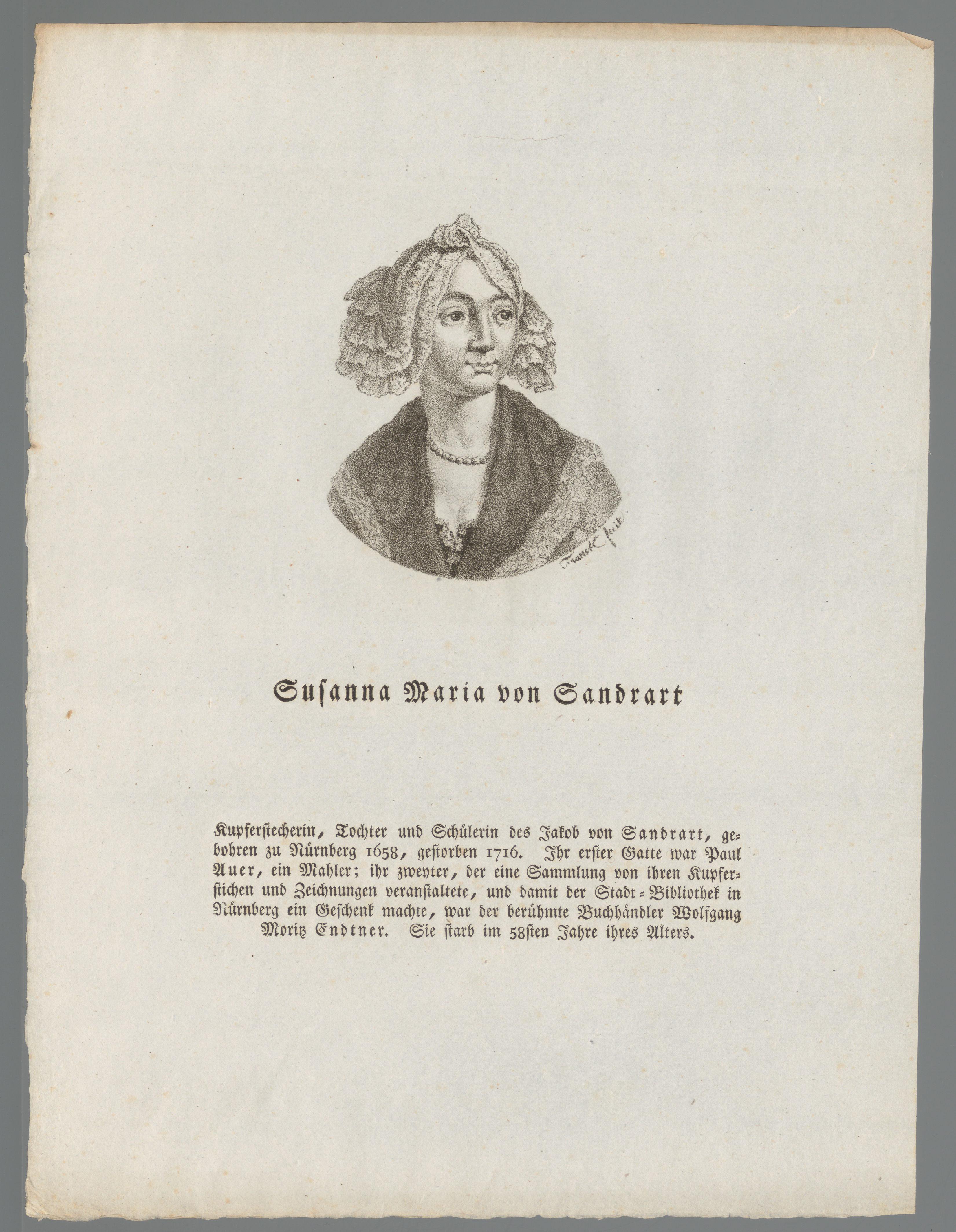 Portret van Susanne Maria von Sandrart