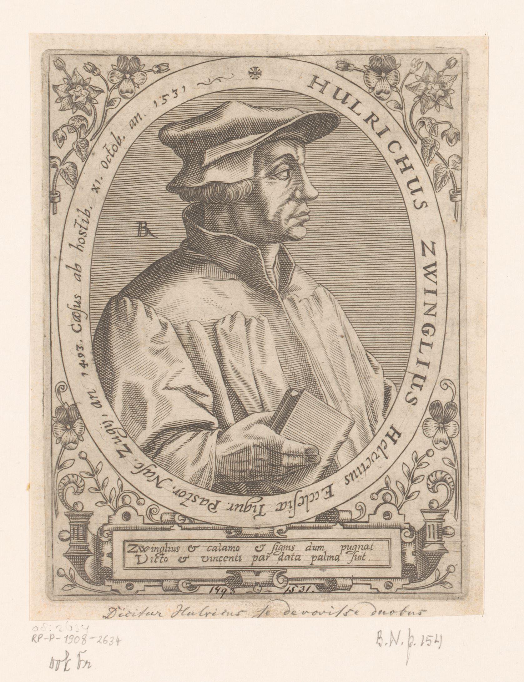 Portret van Huldrych Zwingli