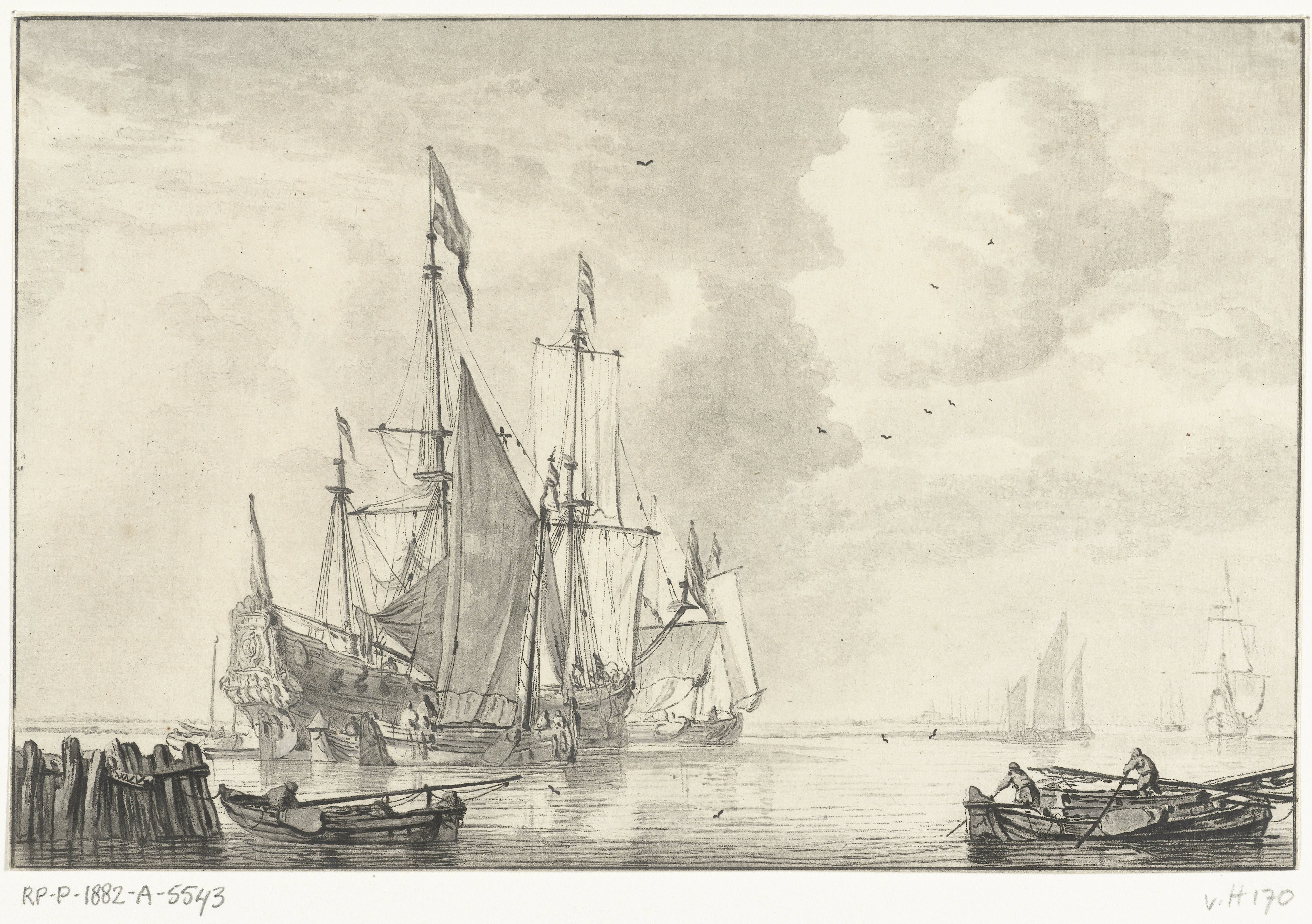 Haven met schepen bij Hoorn