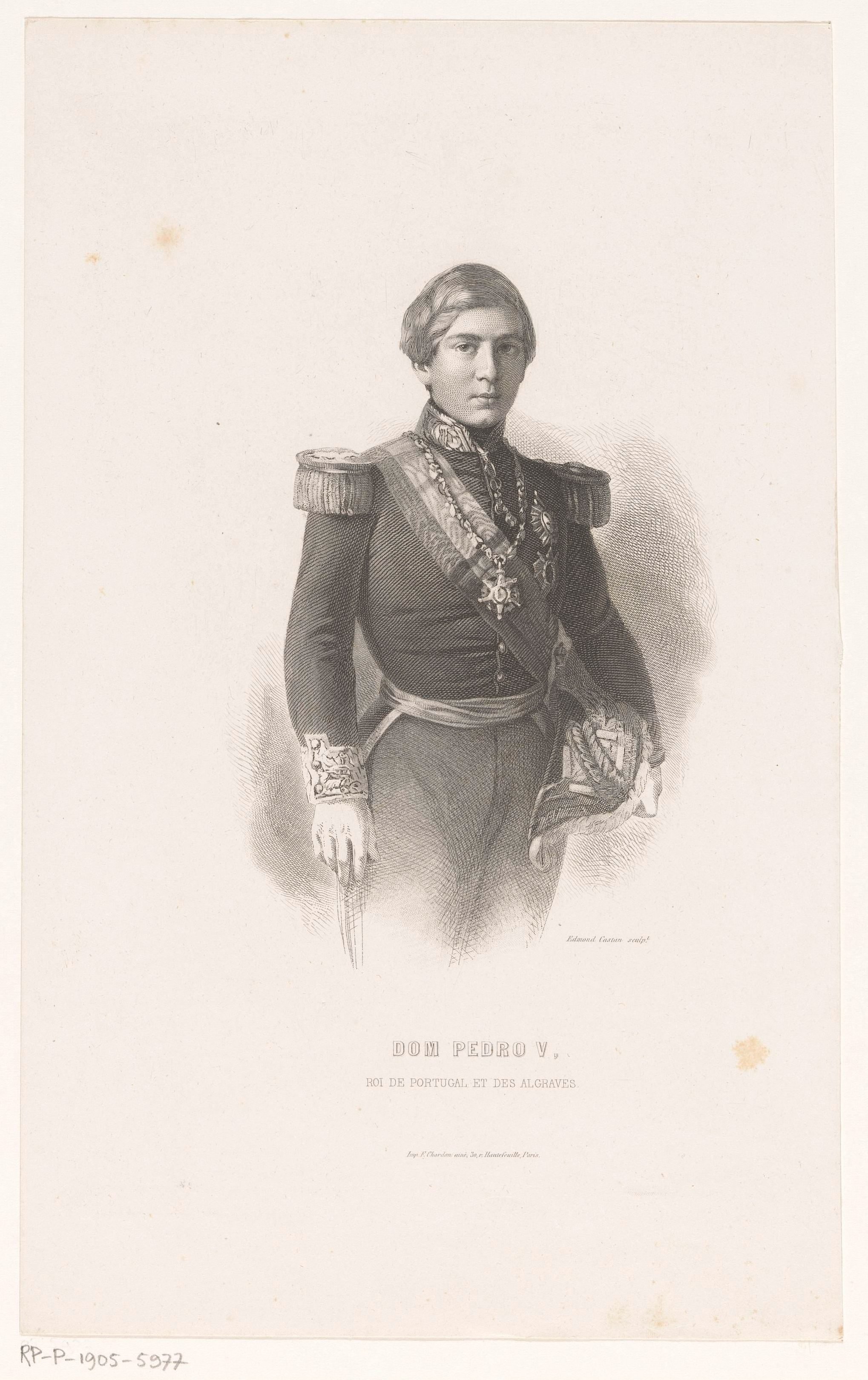 Portret van Peter V, koning van Portugal