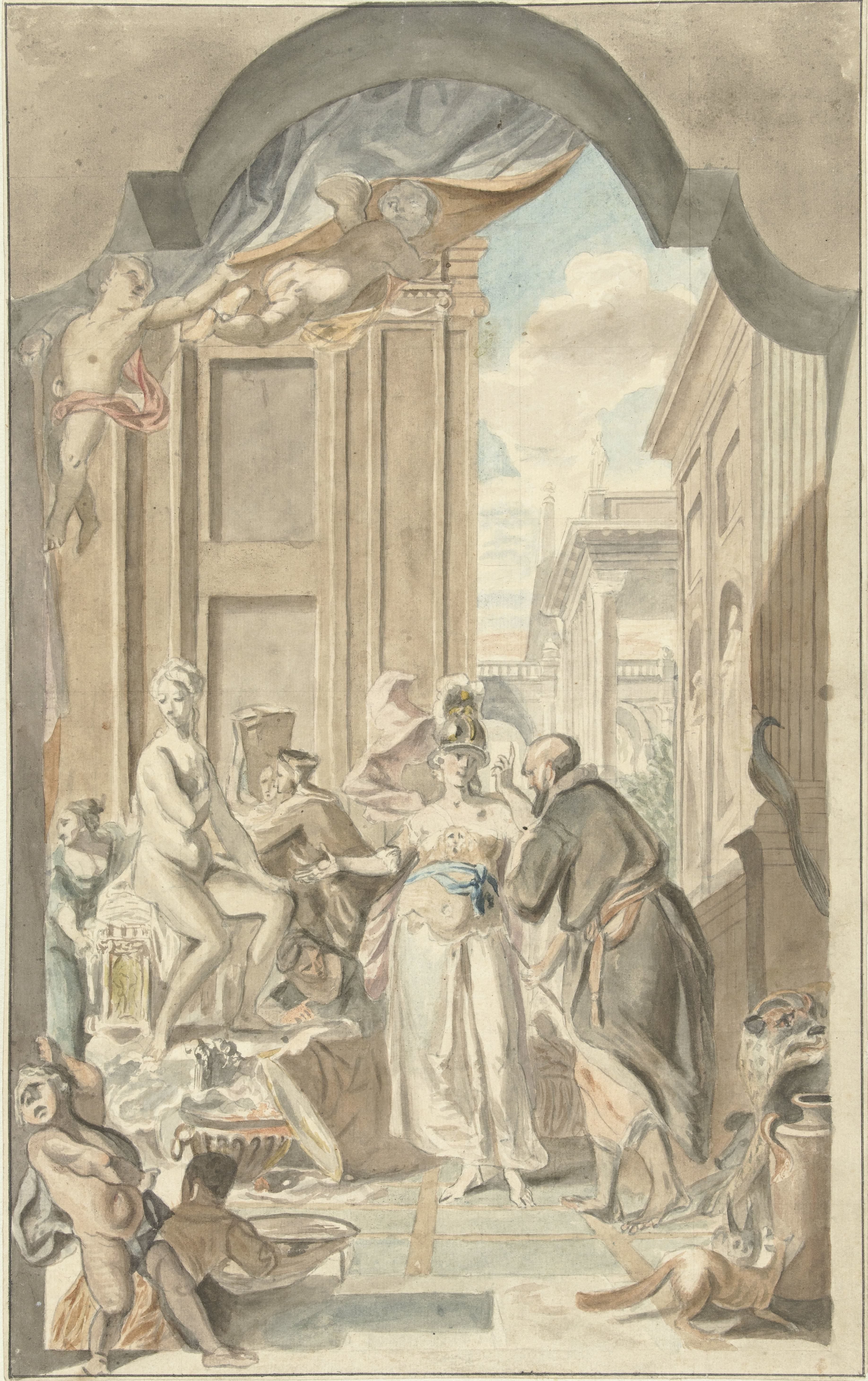 Pallas Athene in het atelier van Prometheus