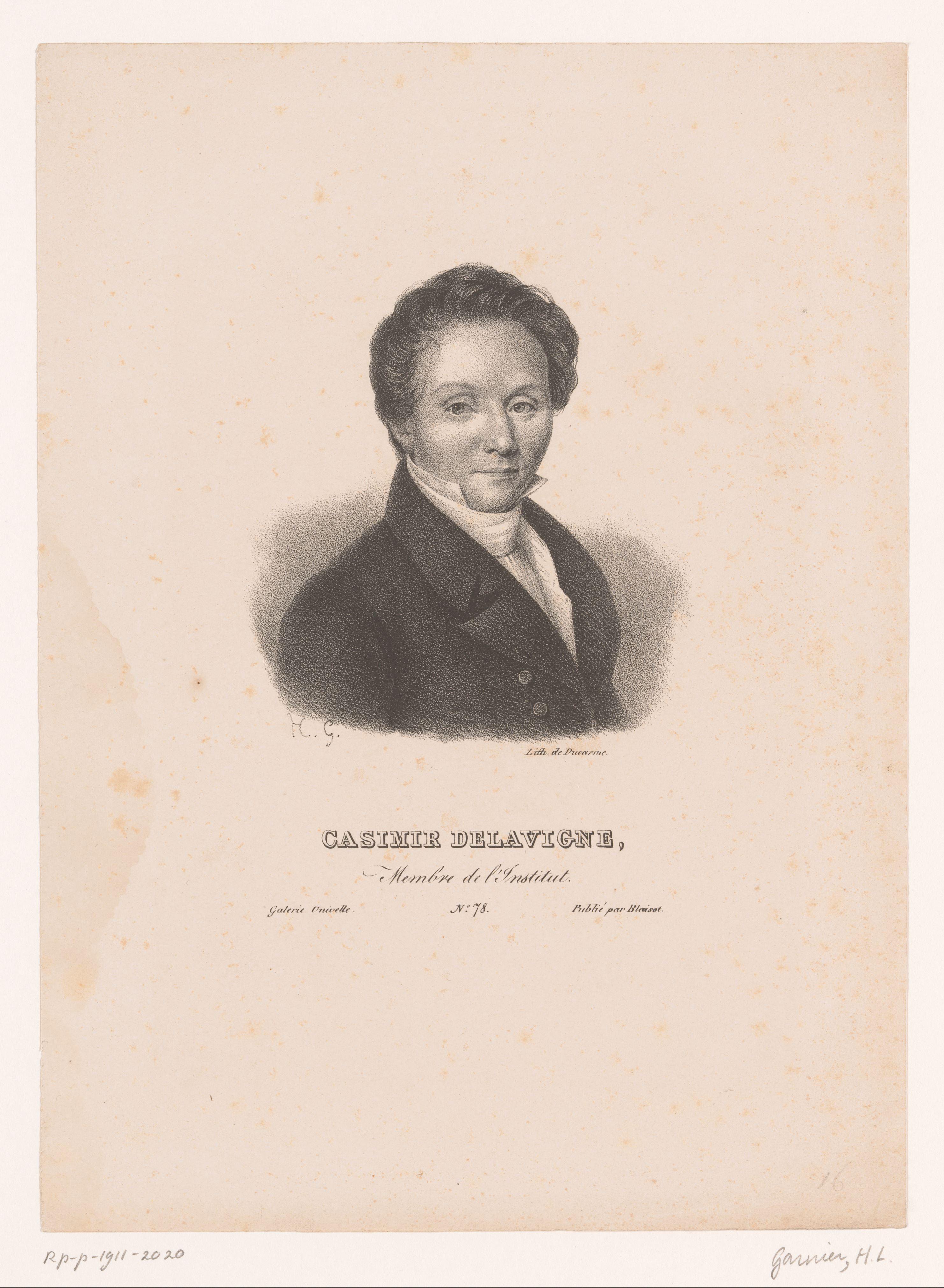 Portret van Casimir Delavigne