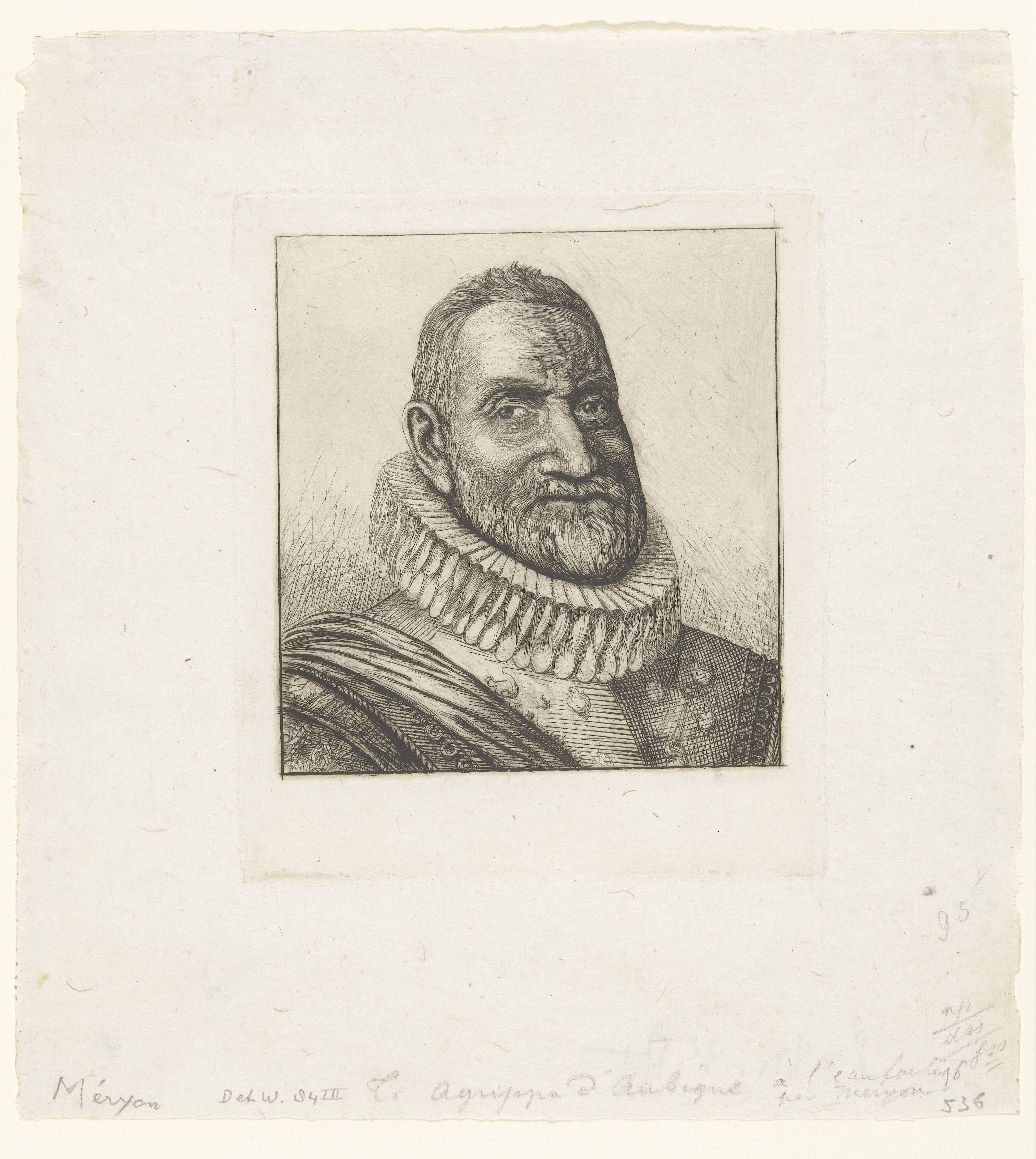 Portret van Théodore Agrippa d'Aubigné