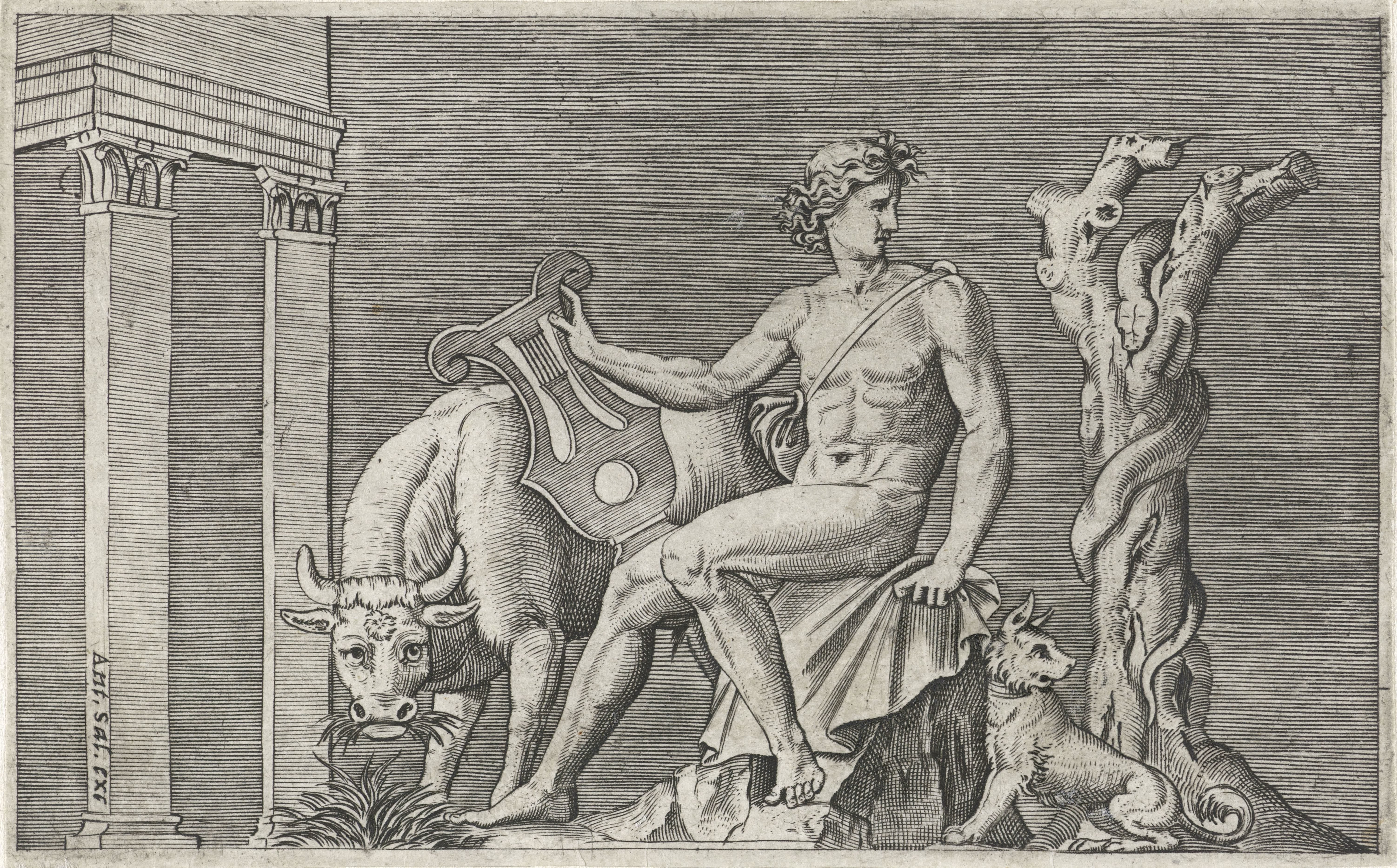 Apollo bewaakt de kudde van Admetus