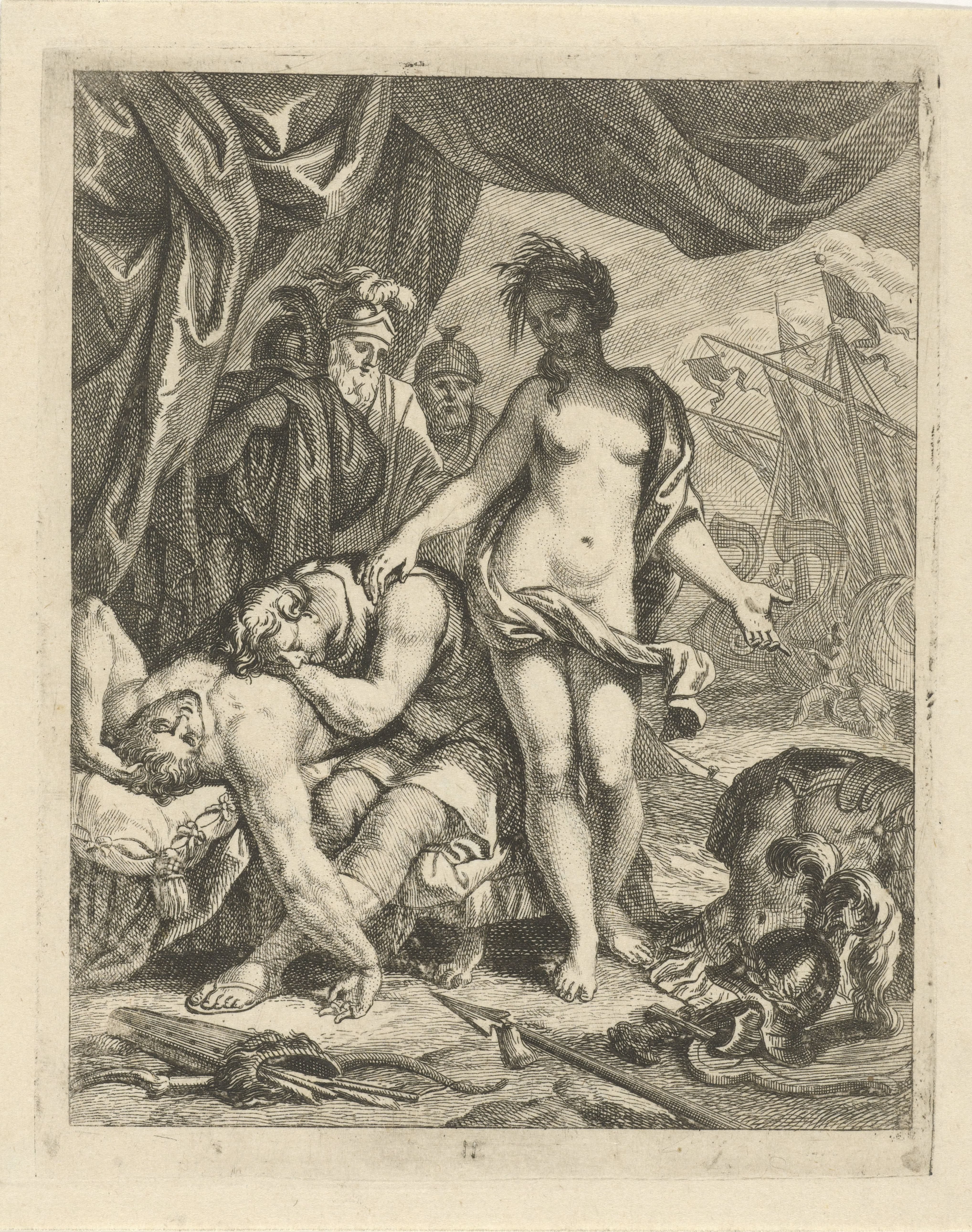 Achilles treurt om de dood van Patroclus