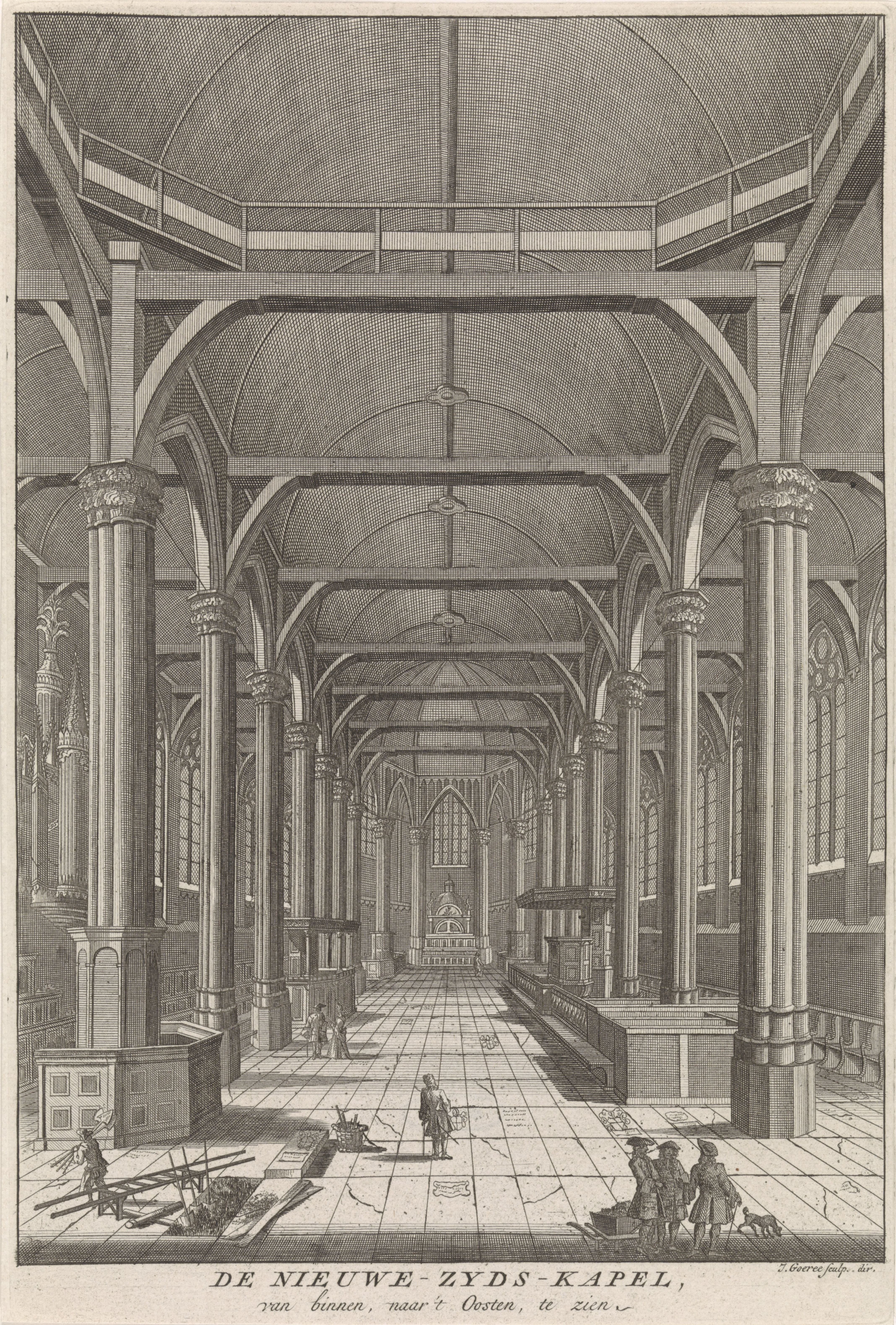 Interieur van de Nieuwezijds Kapel te Amsterdam, gezien richting het oosten