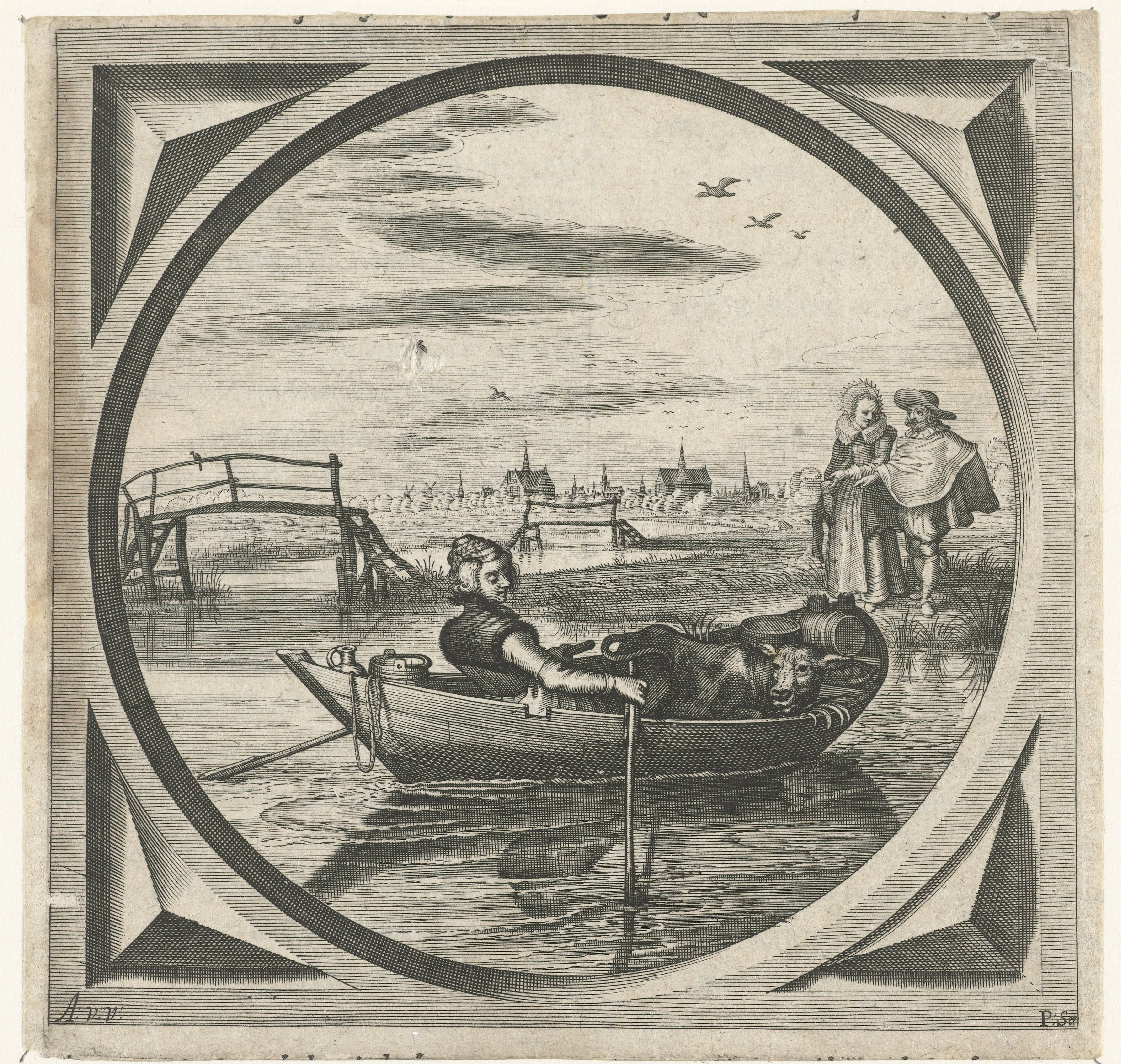 Vrouw in een roeiboot