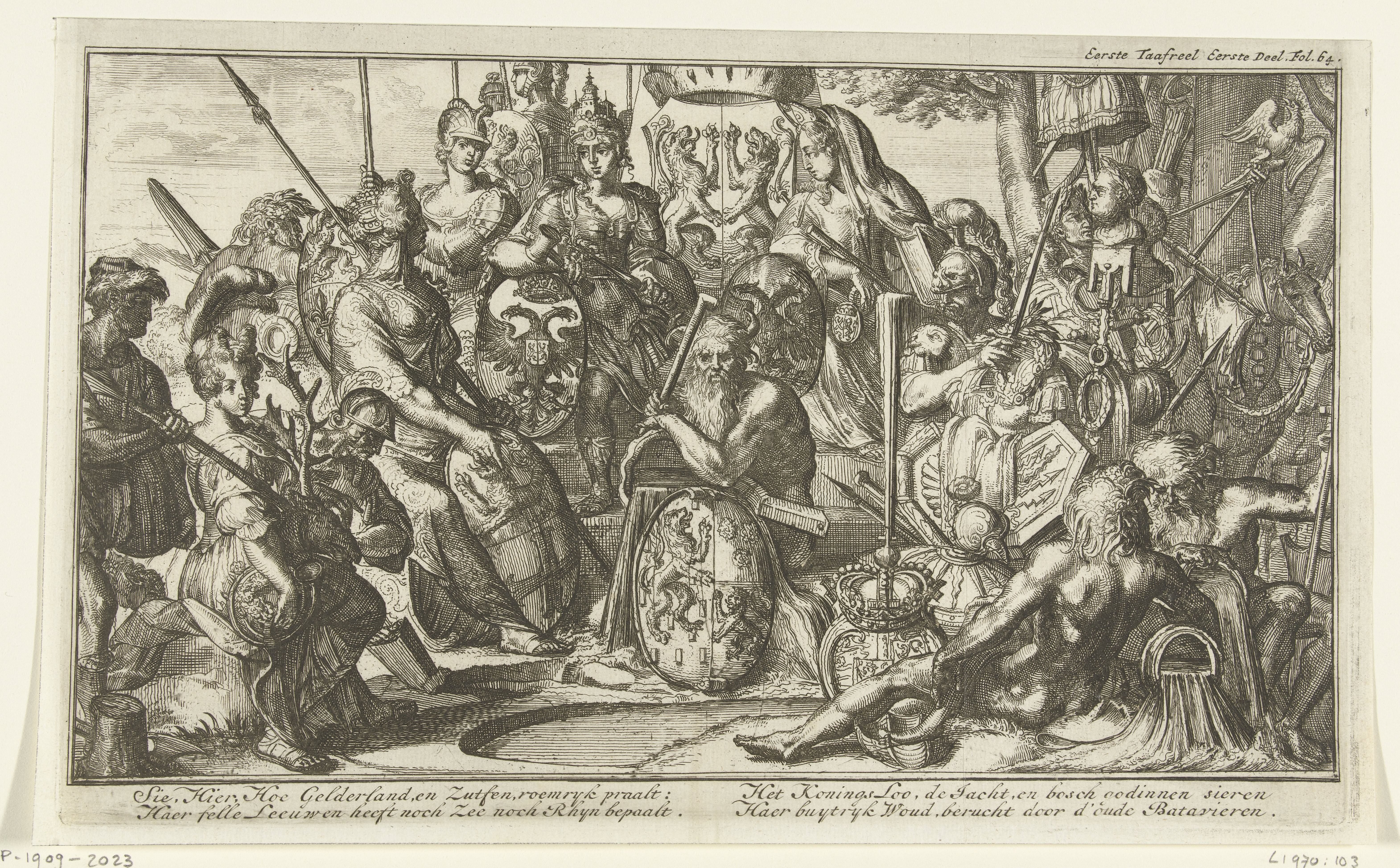 Allegorie met Gelderland en Zutphen