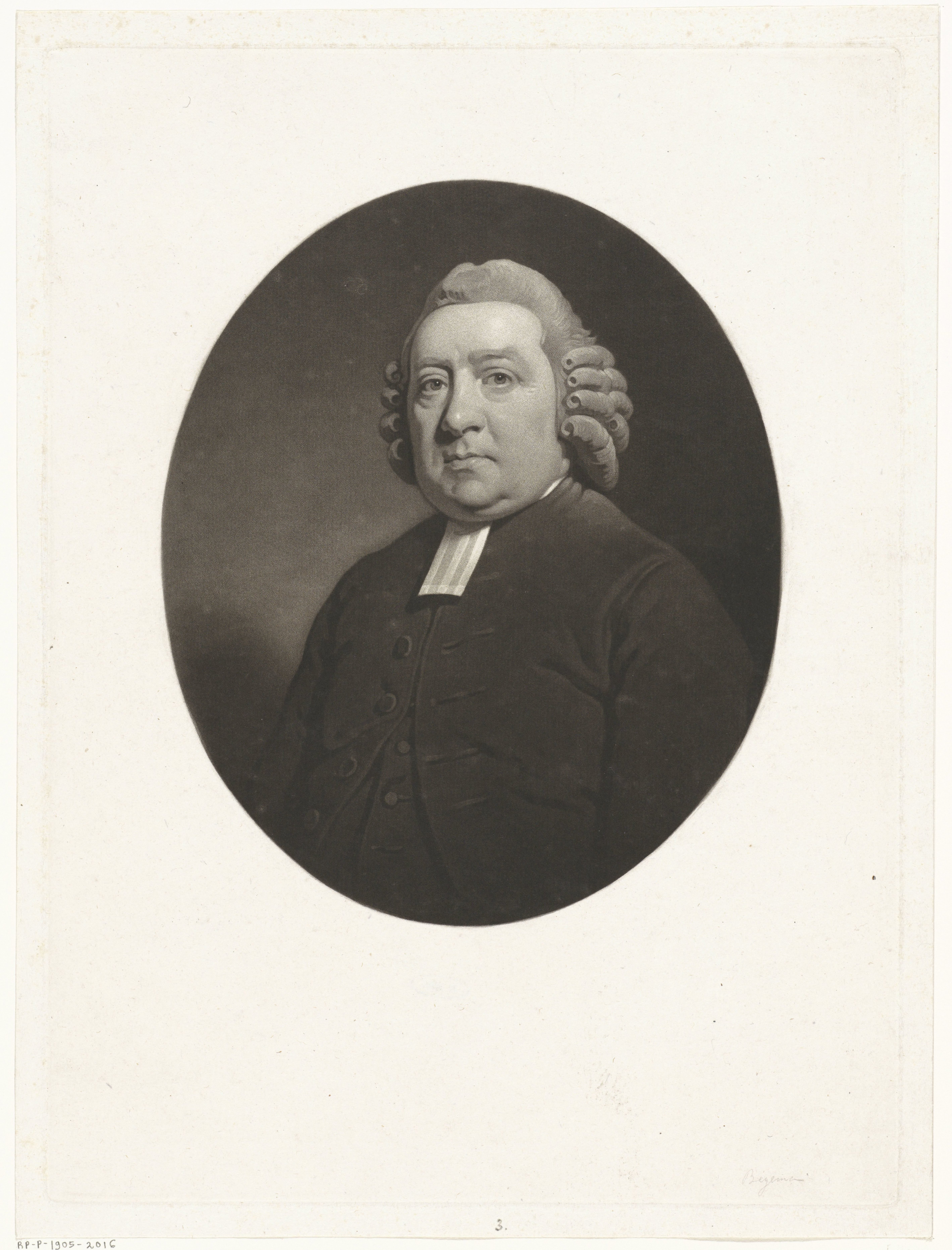 Portret van de predikant Christoph Georg Siegmund Begemann