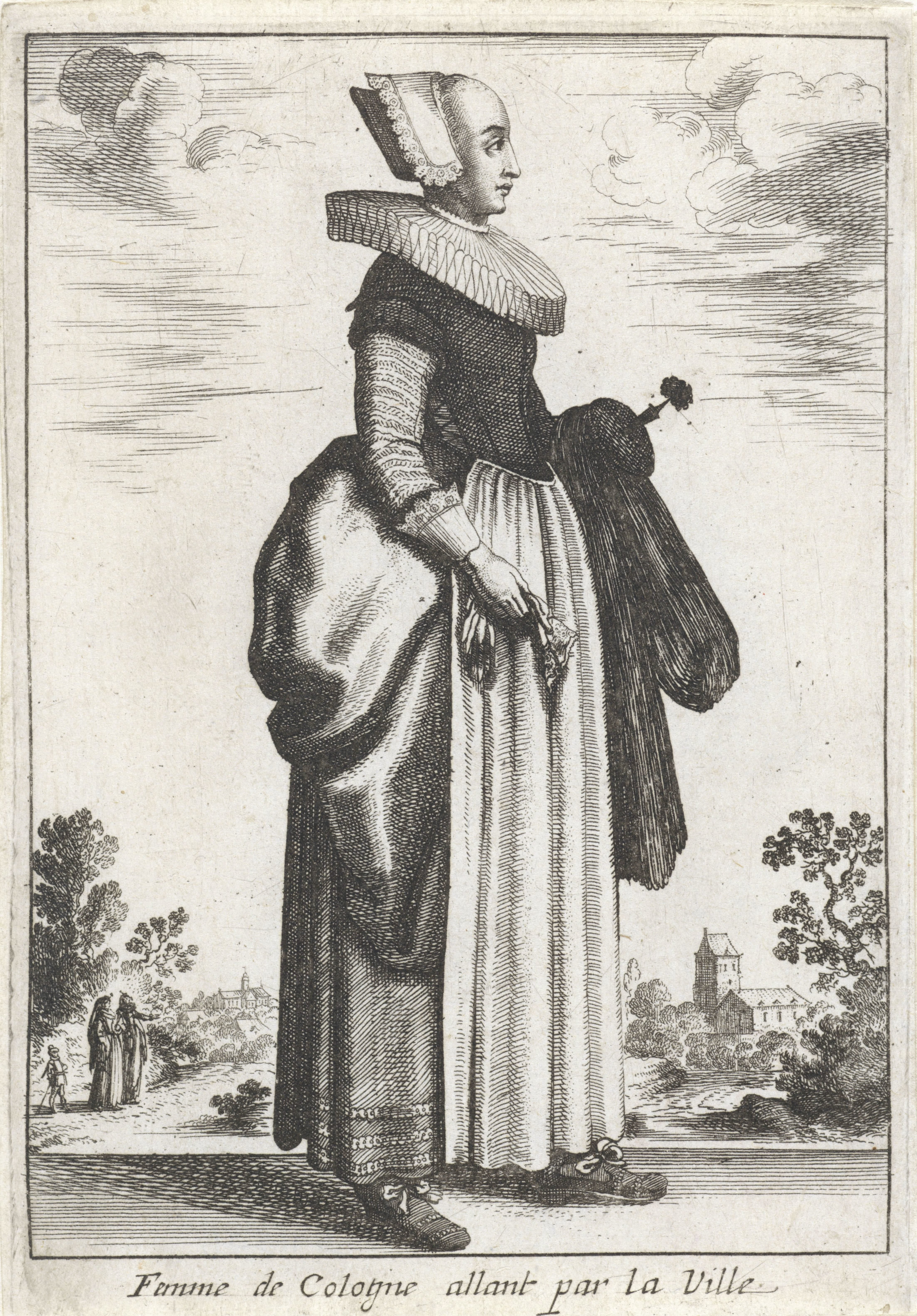 Femme de Cologne allant par la Ville