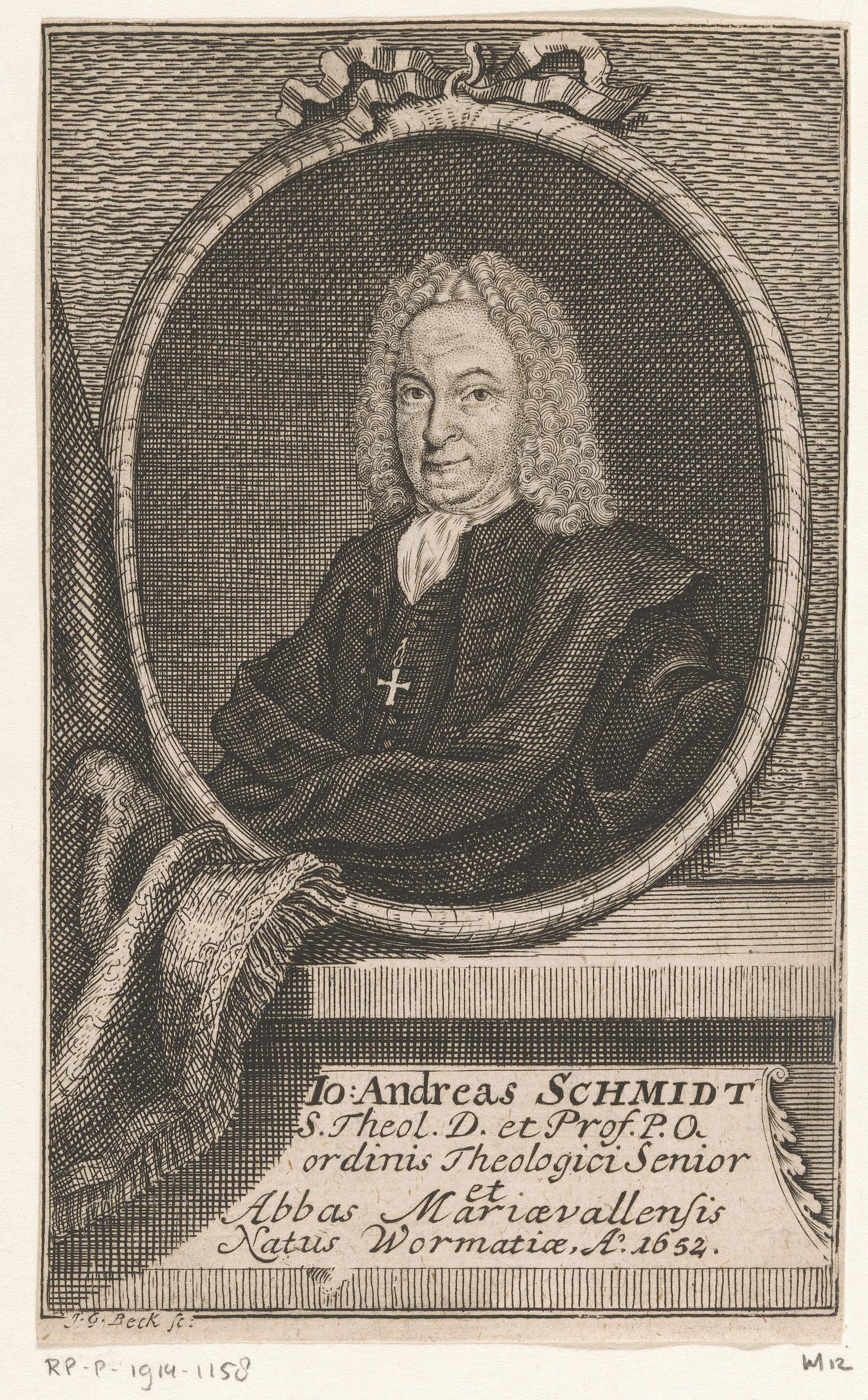 Portret van Johann Andreas Schmidt