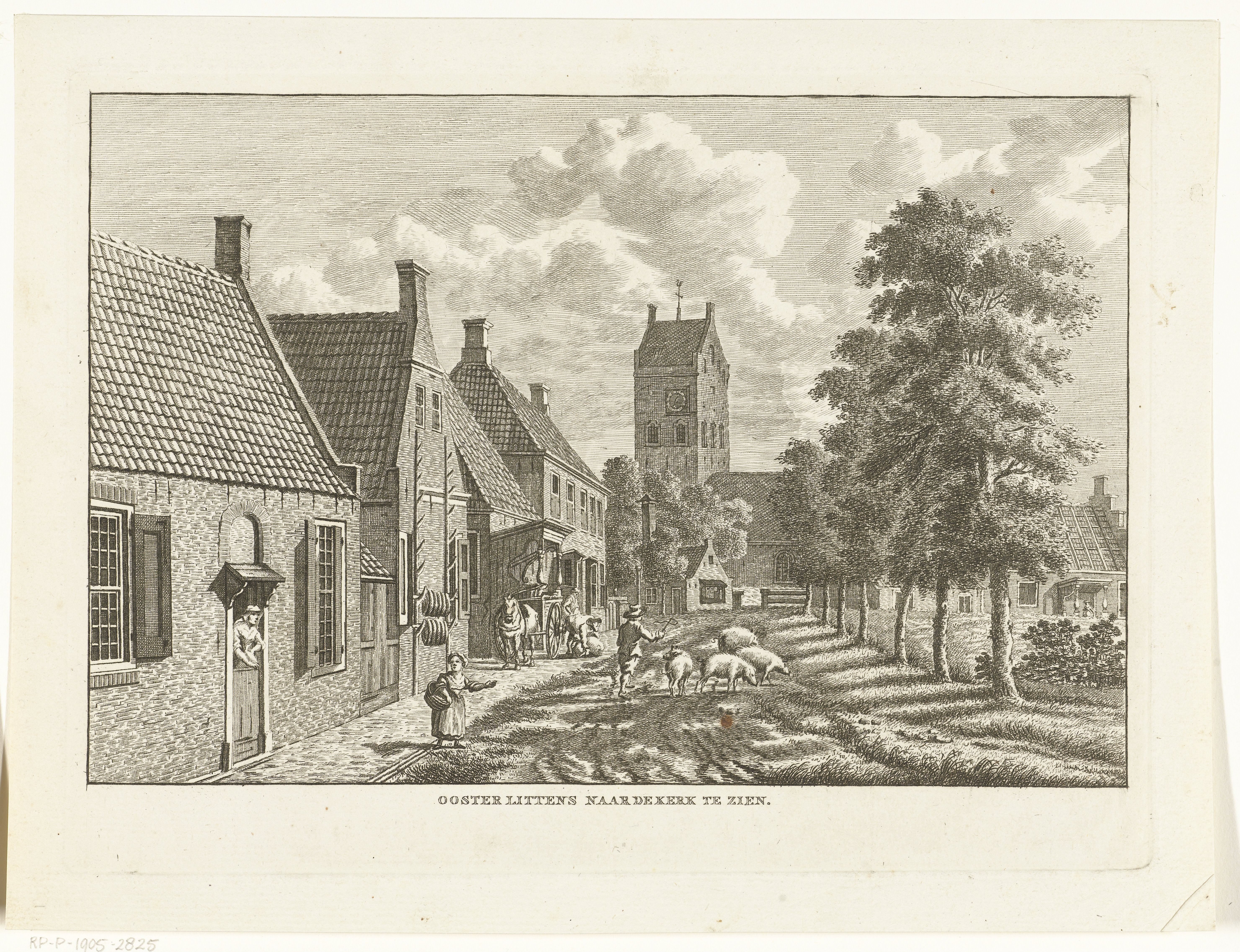 Dorpsgezicht met kerk te Oosterlittens