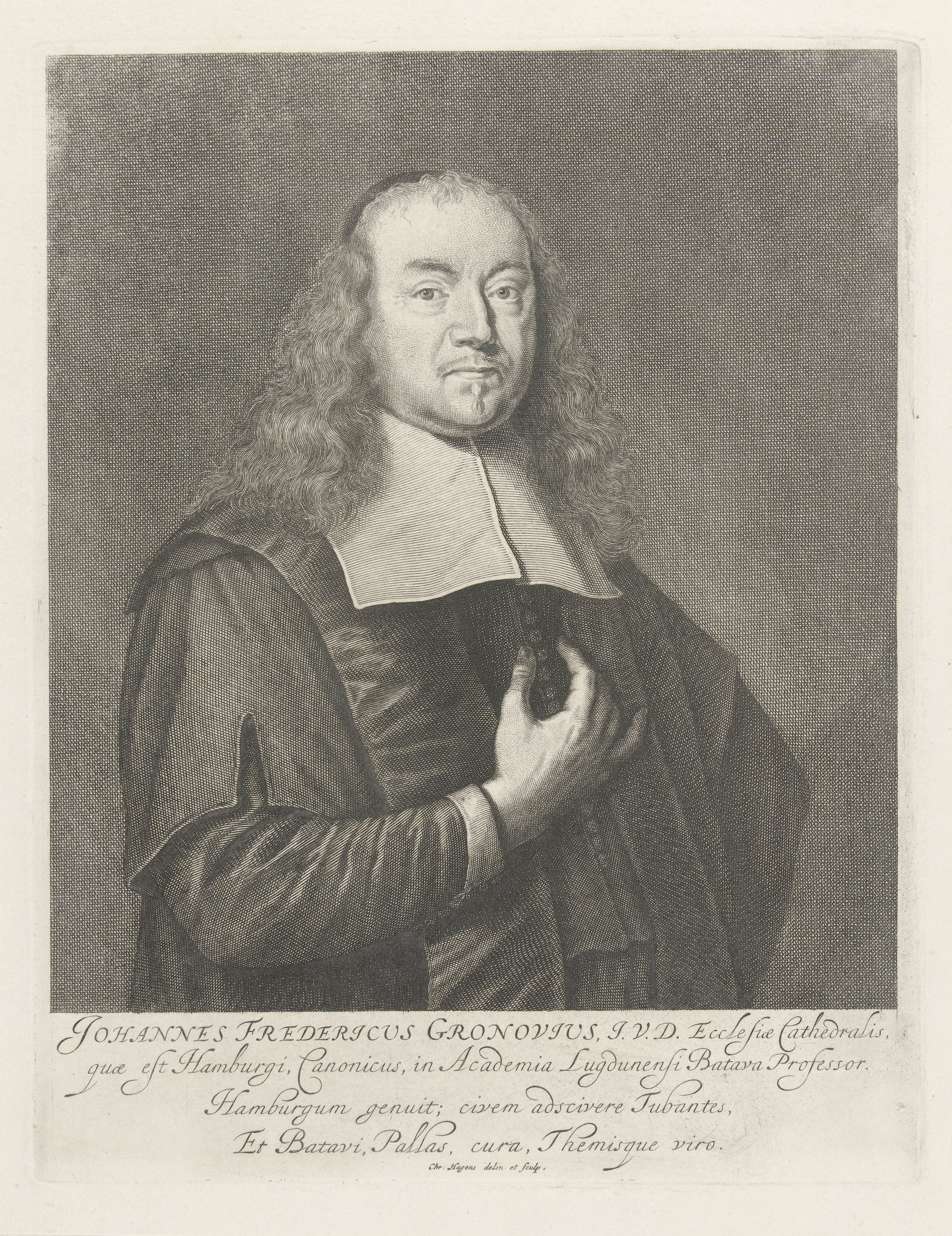 Portret van Johannes Fredericus Gronovius