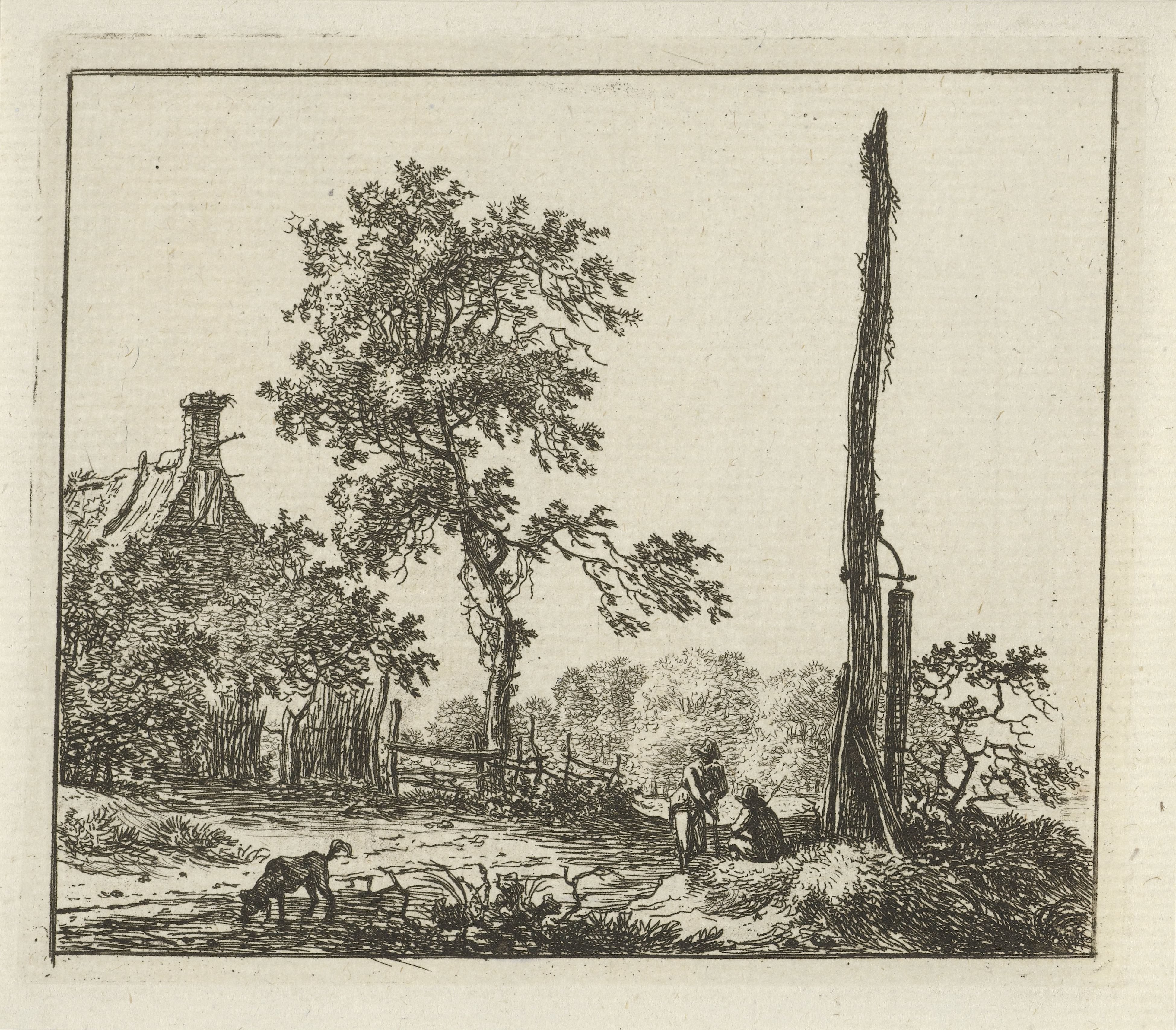 Landschap met de hoge paal