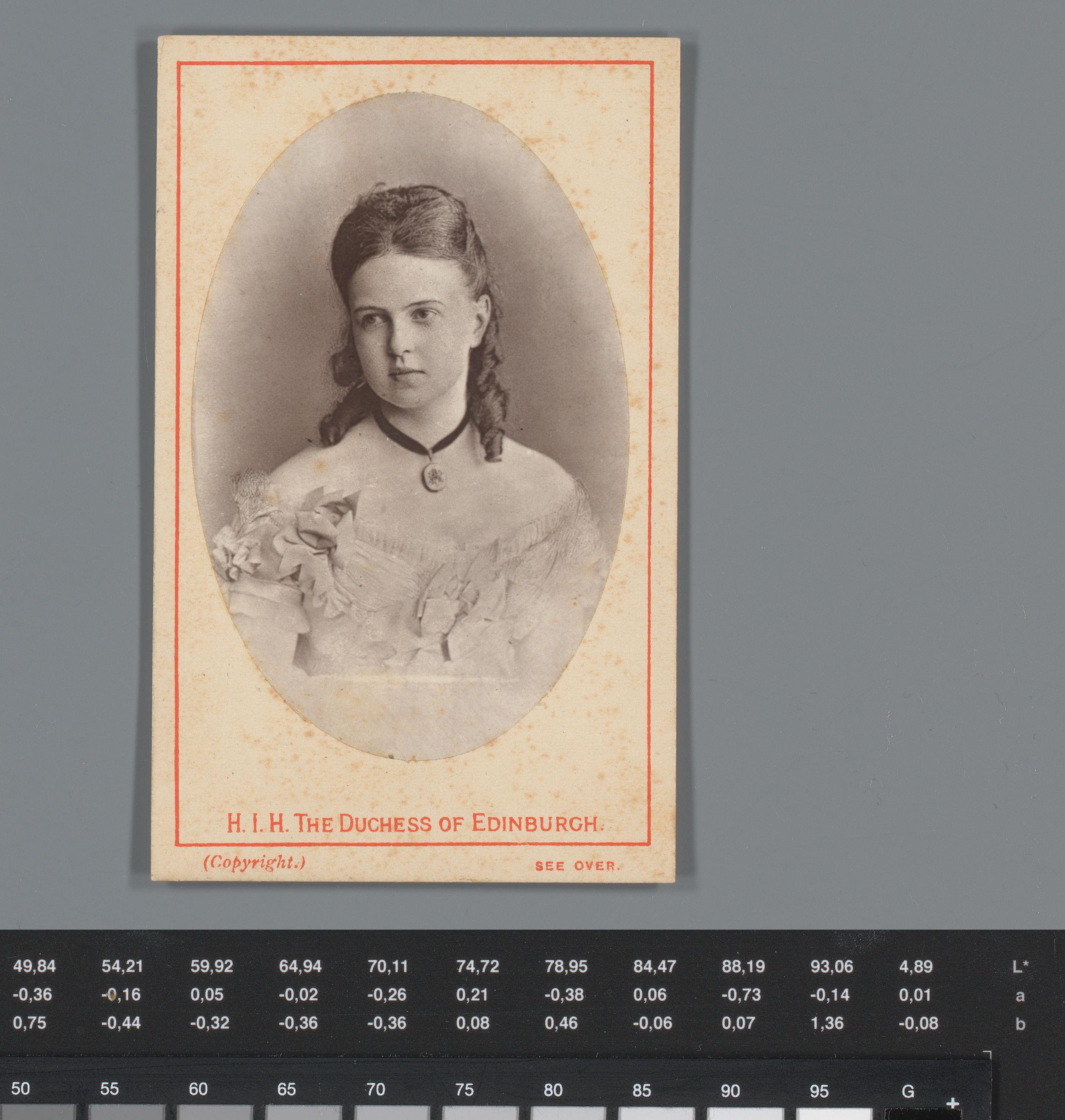 Reclame voor kleermakers E. Moses & Son te Londen, met een portret van Maria Alexandrovna van Rusland