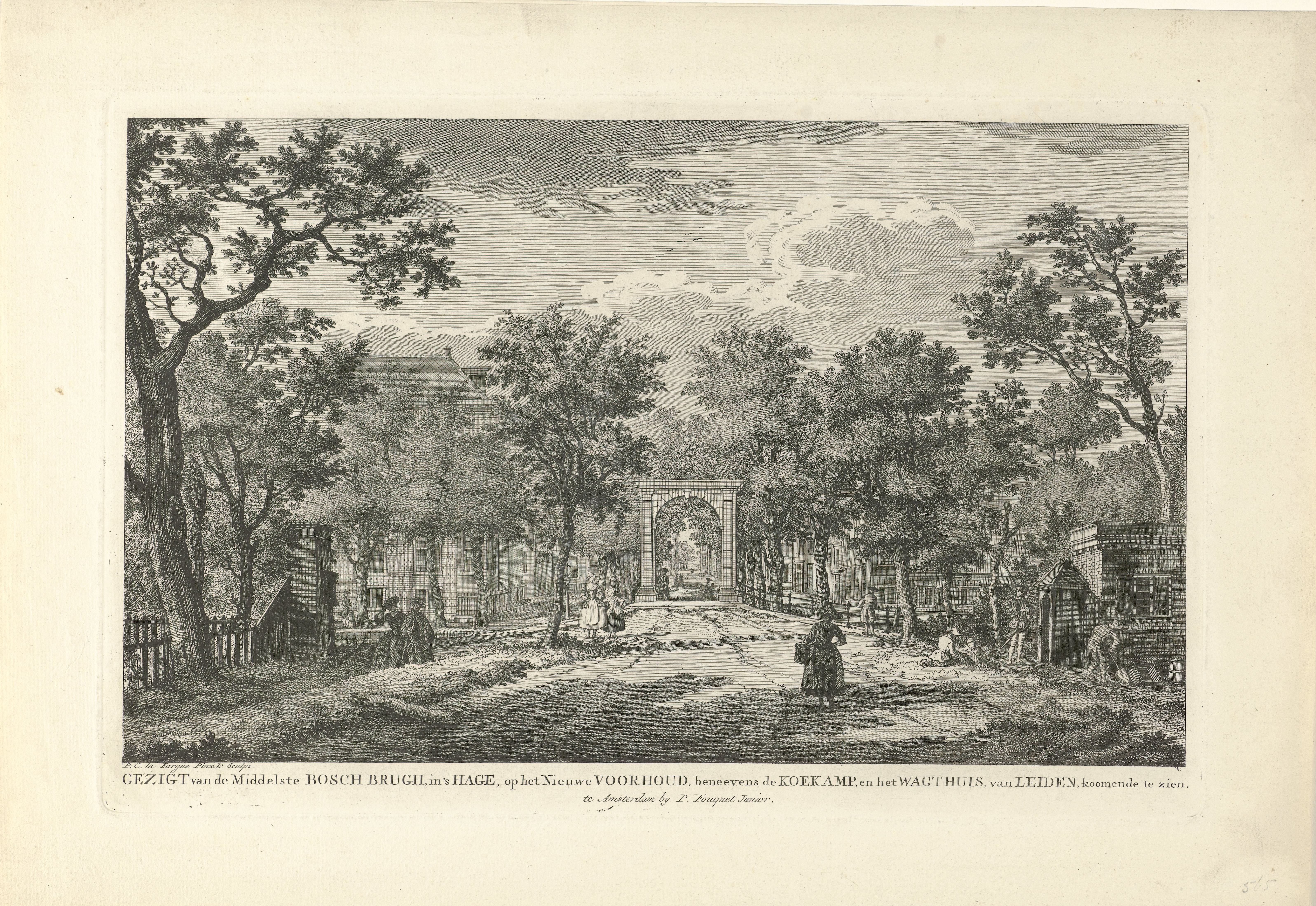 Gezicht op de Bosbrug te Den Haag