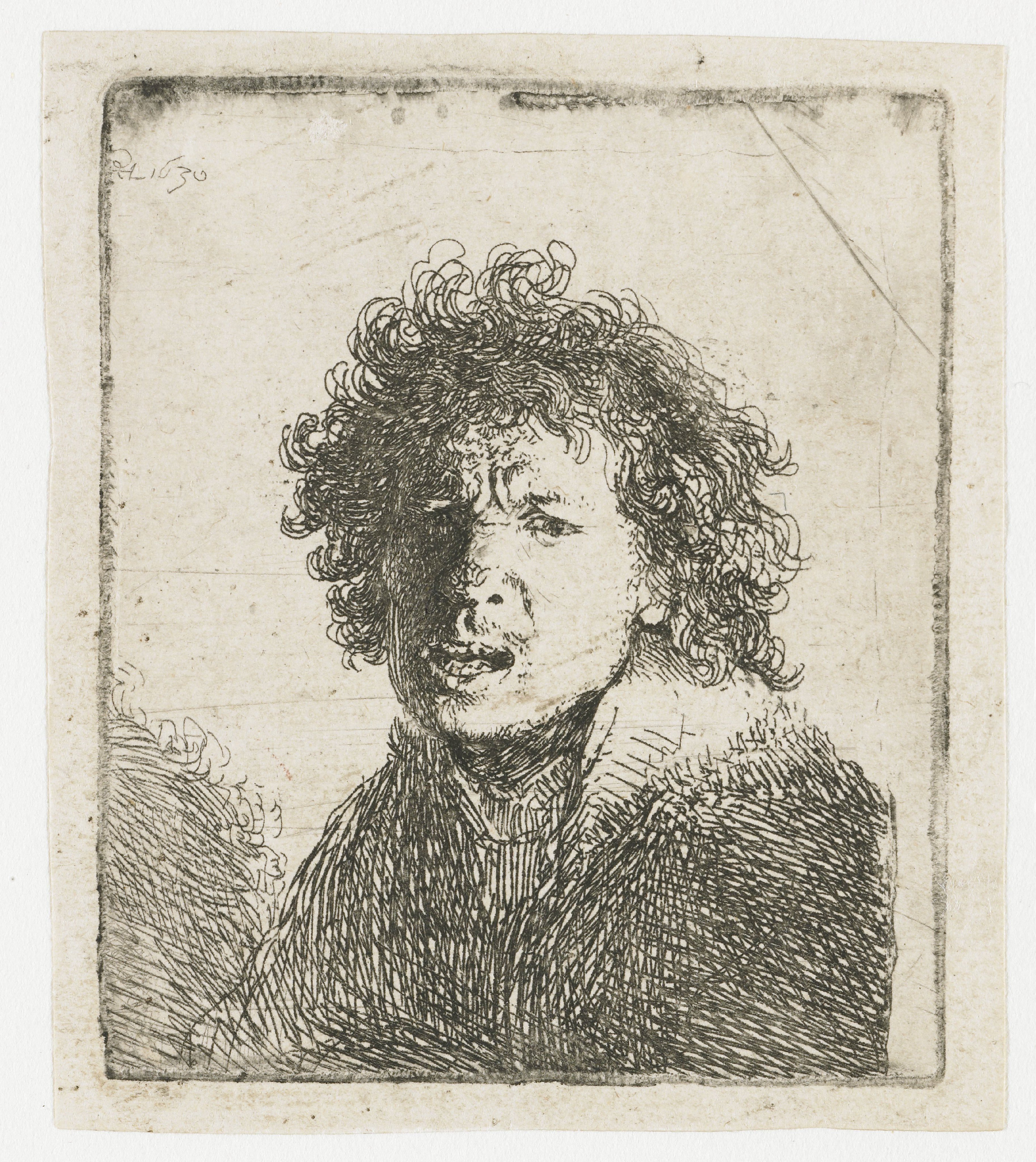Self-portrait open mouthed, as if shouting: bust