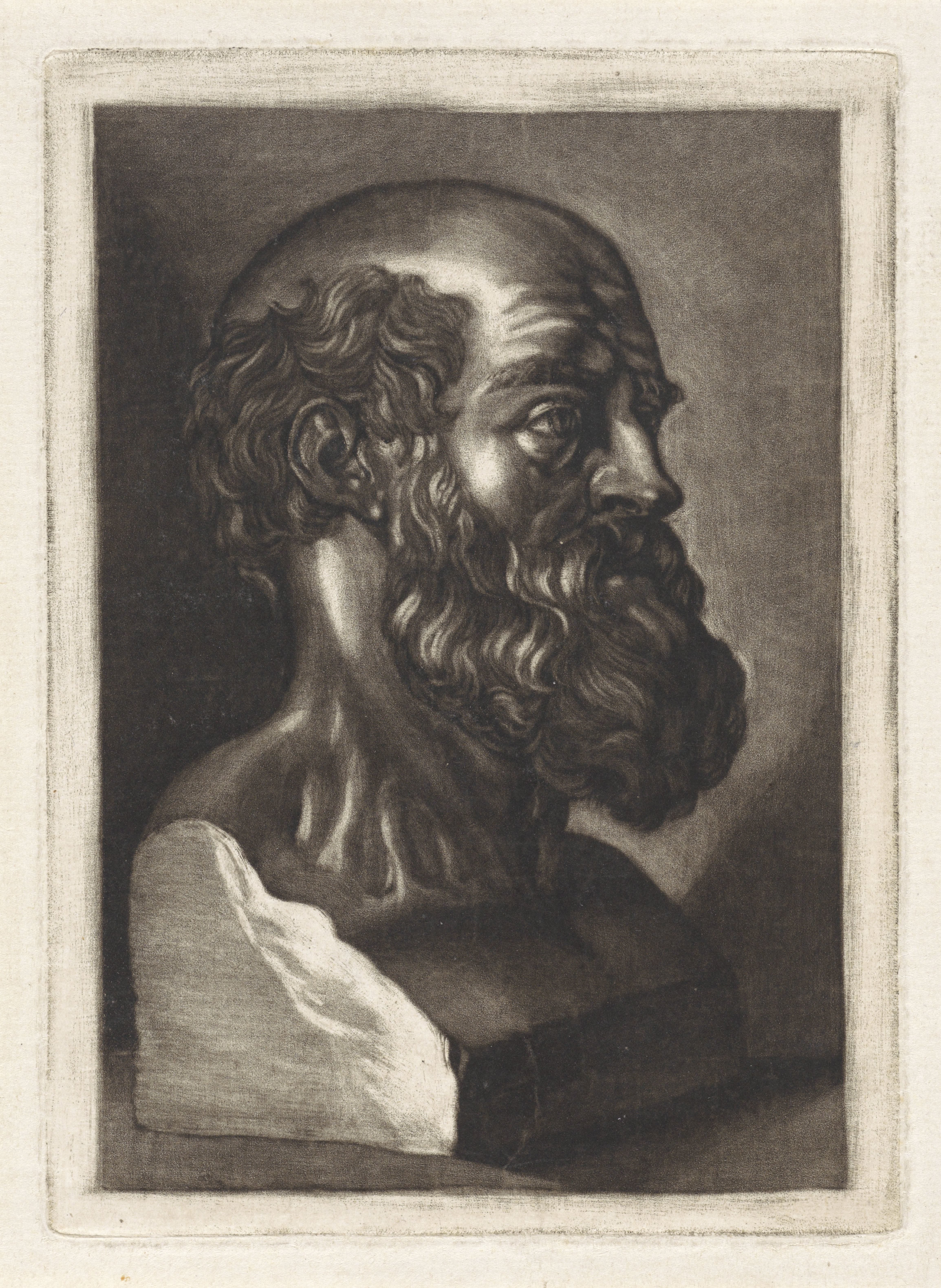 Buste van een oude man met baard