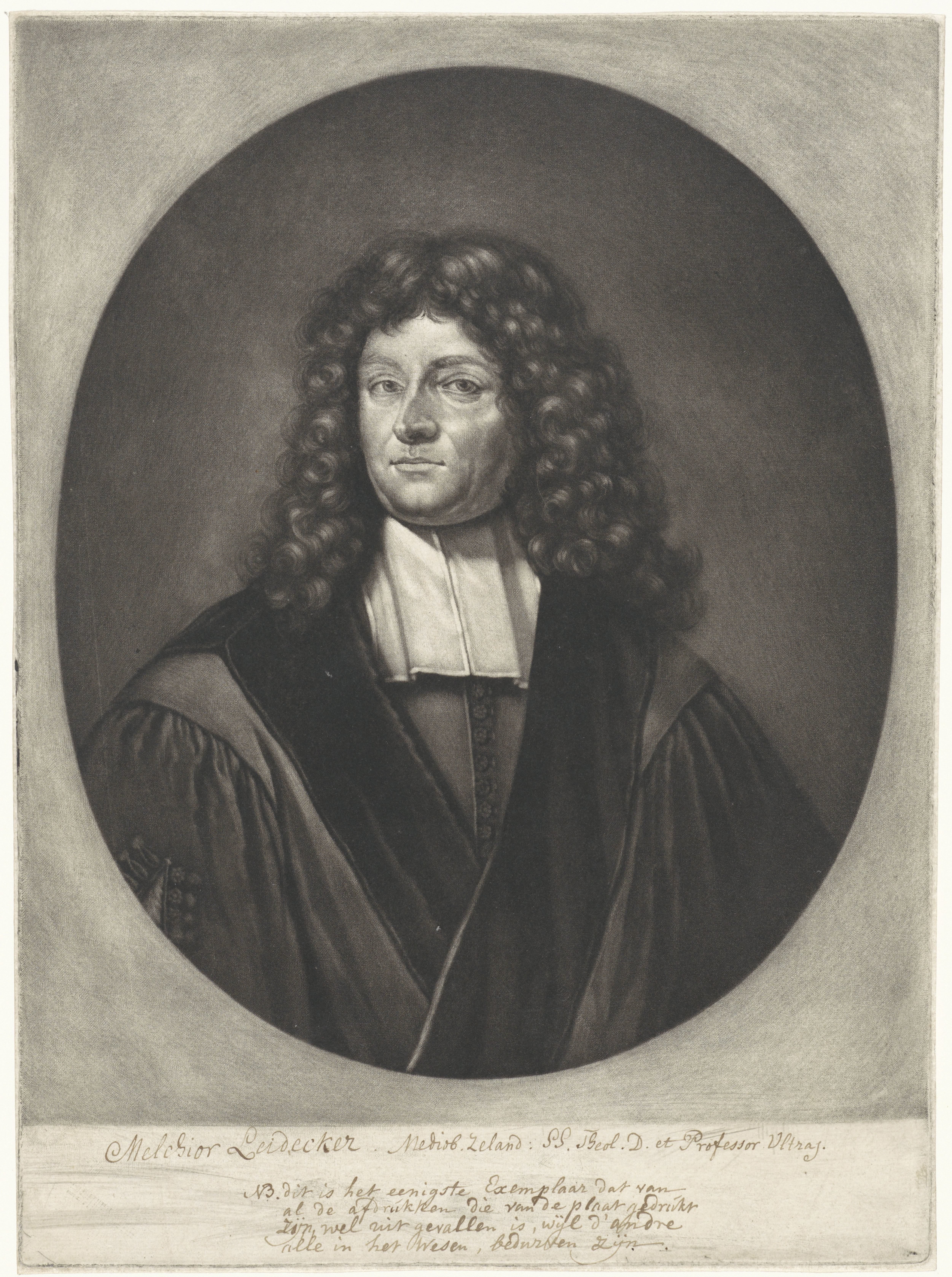 Portret van de theoloog Melchior Leydekker