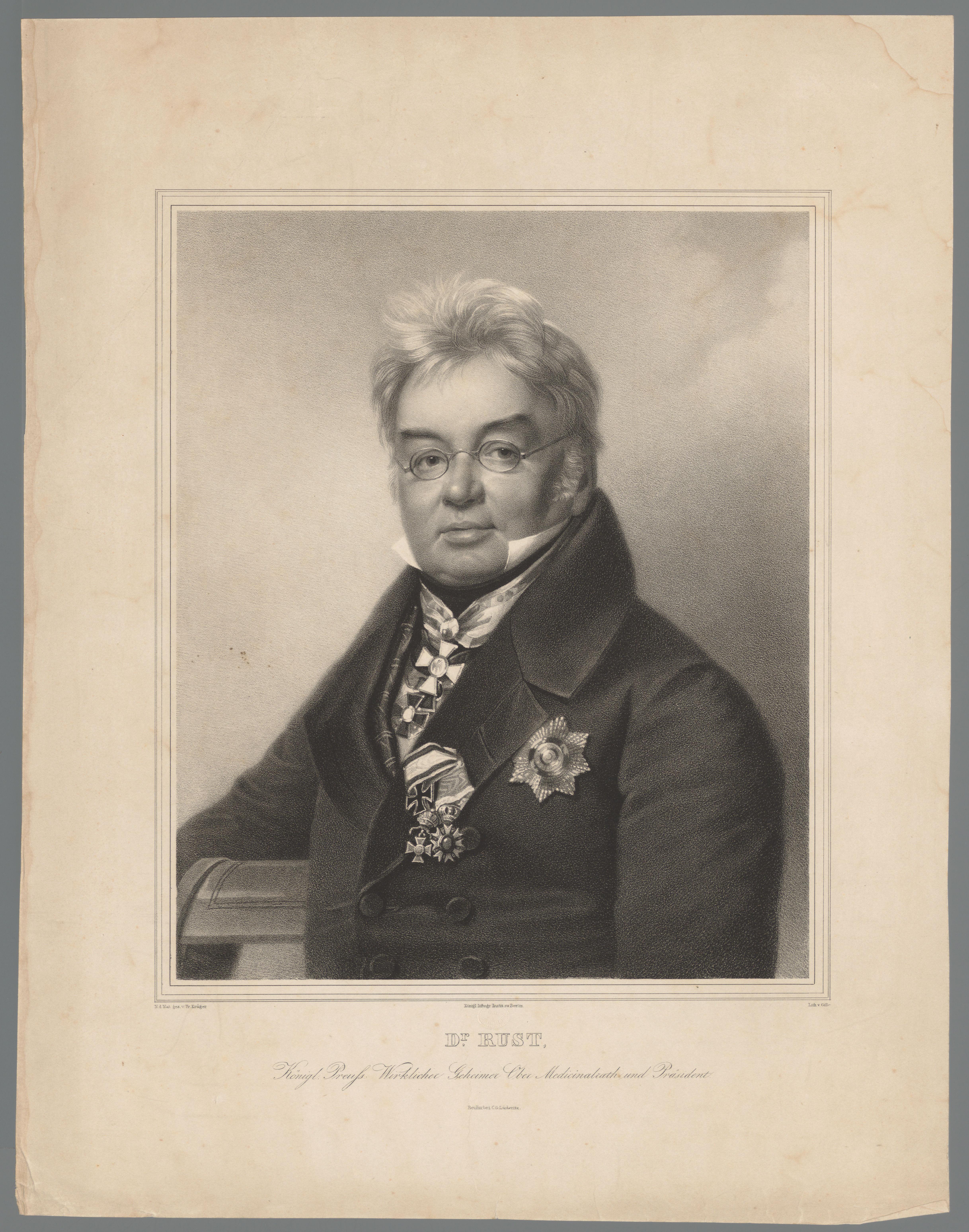 Portret van Johann Nepomuk Rust