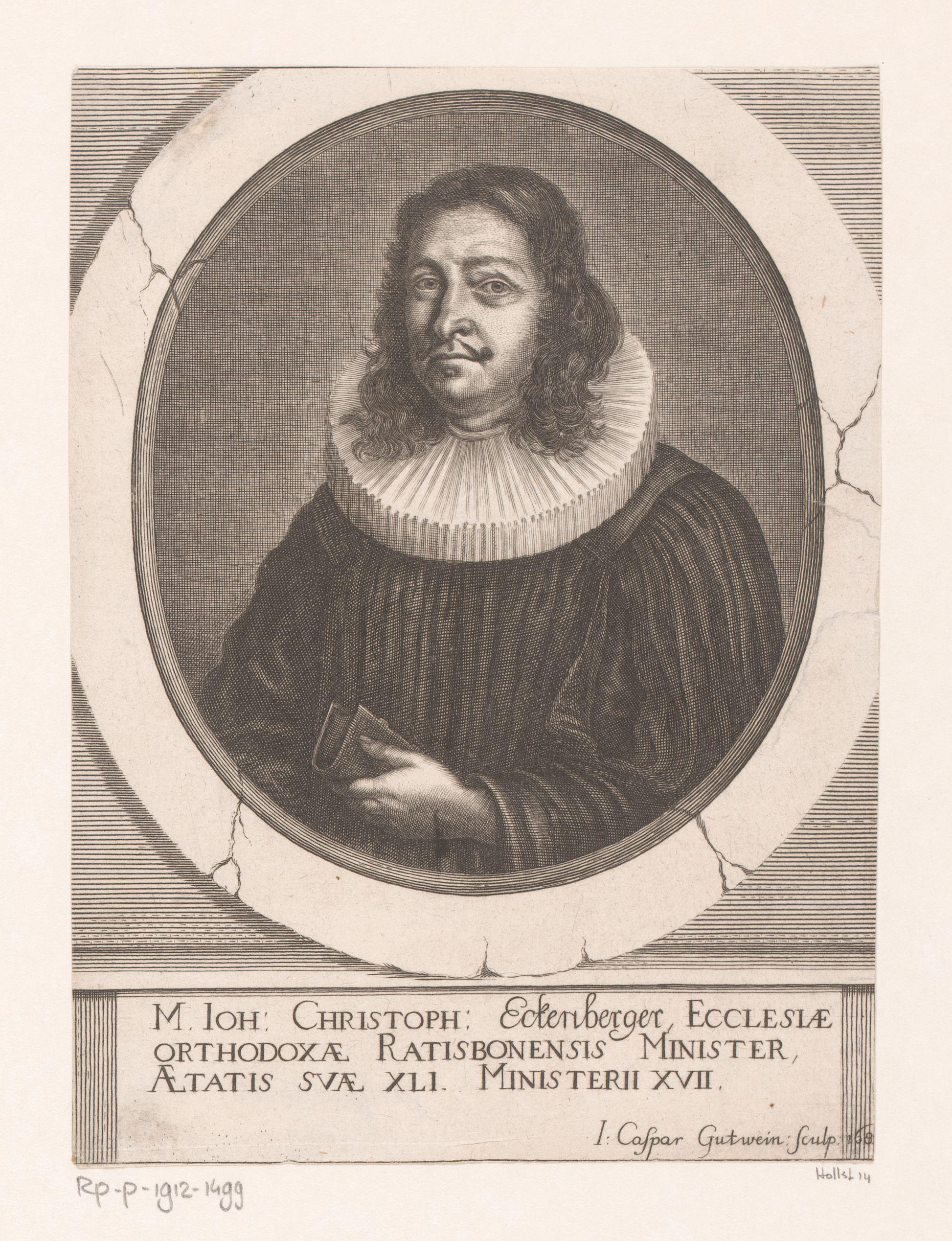 Portret van Johann Christoph Eckenberger op 41-jarige leeftijd