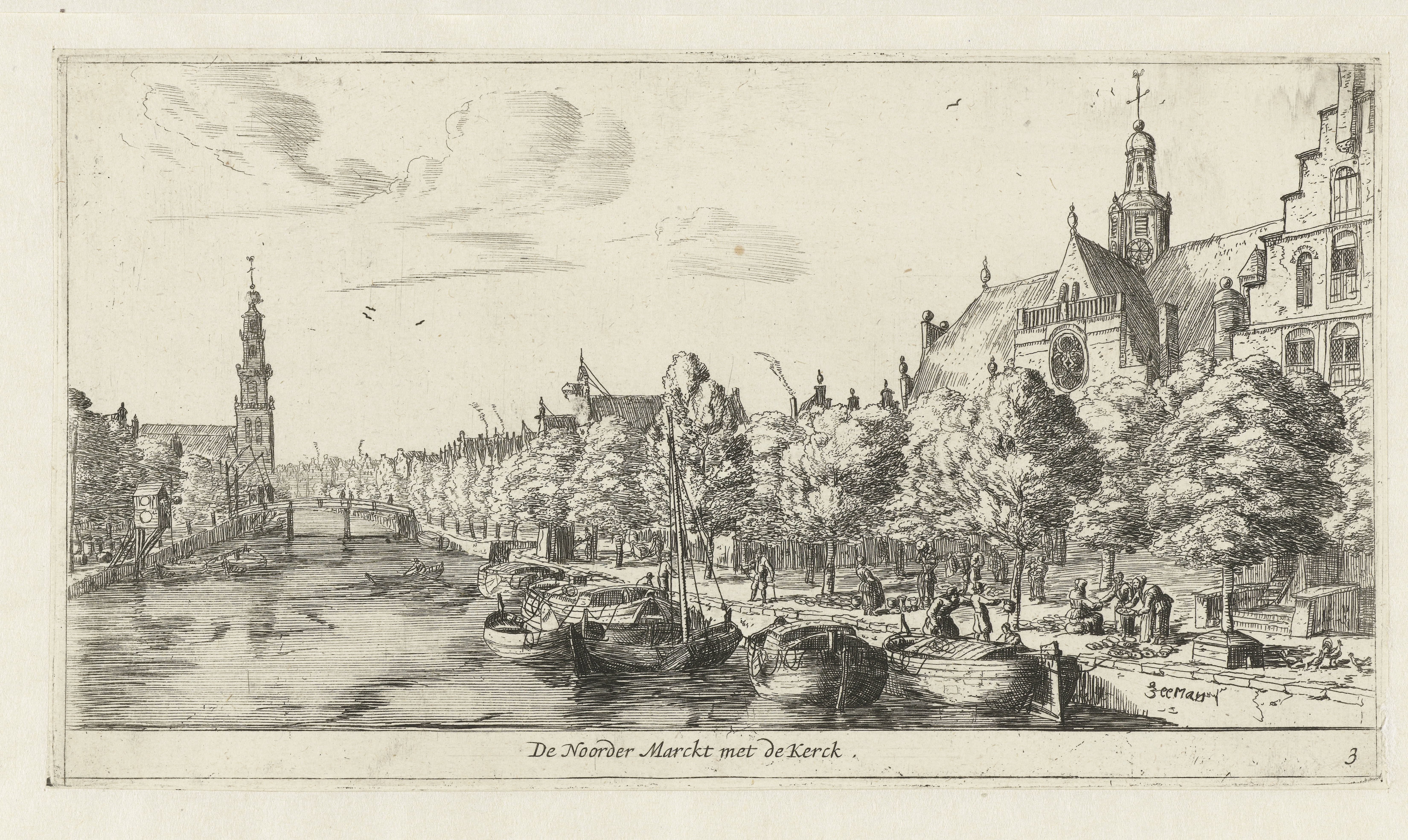 Noordermarkt met de Noorderkerk