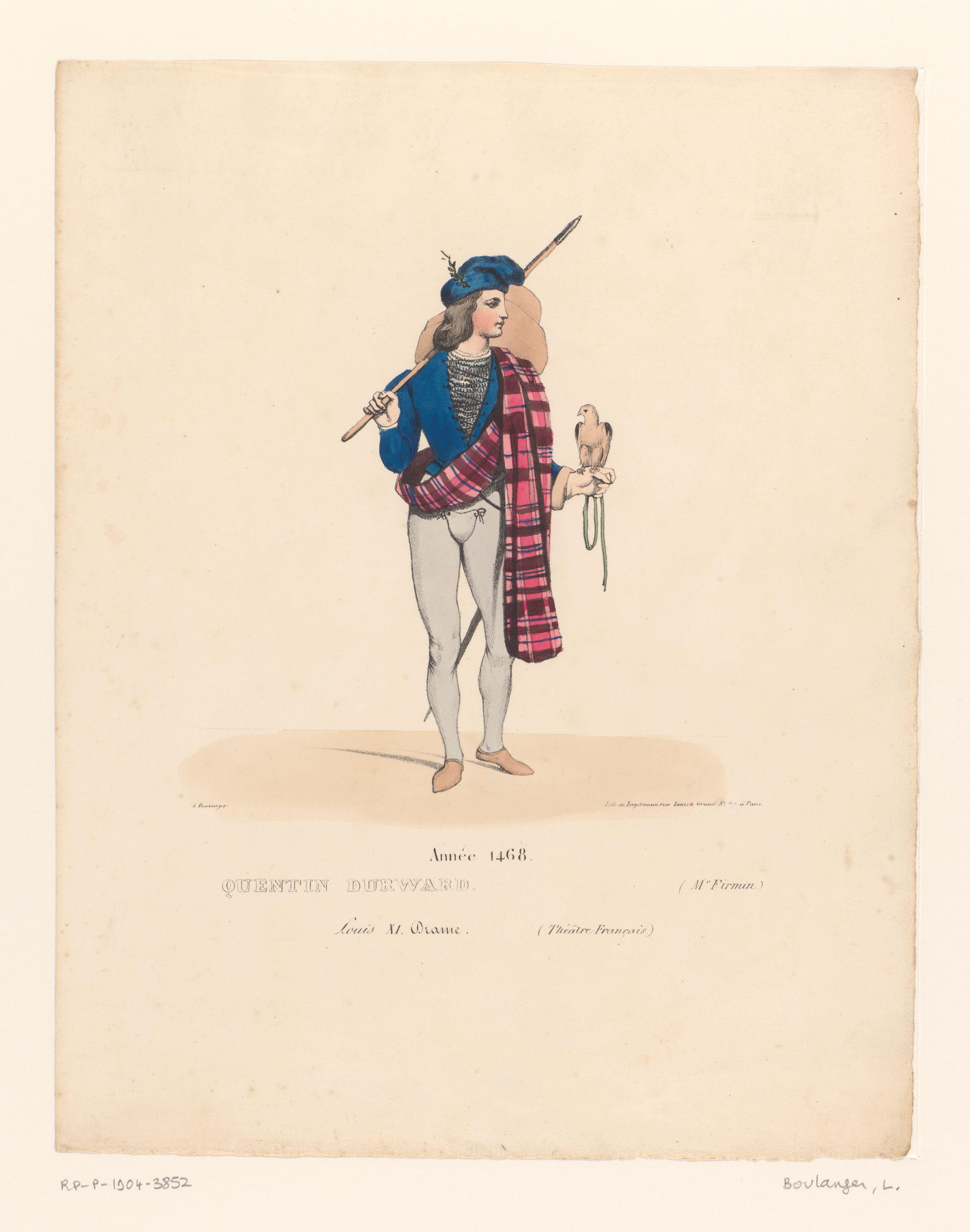 Kostuum van Quentin Durward uit het drama Louis XI à Péronne