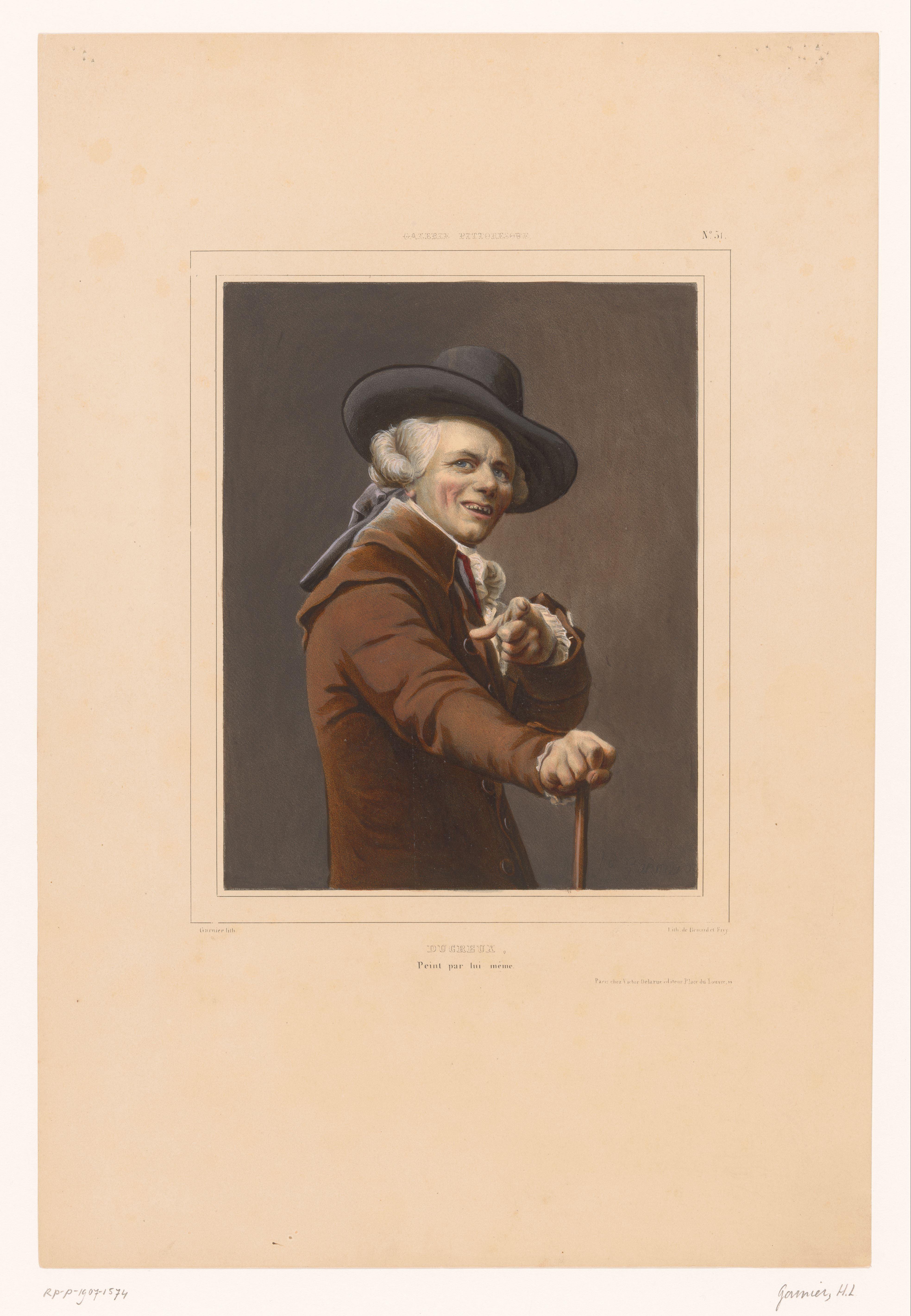 Portret van Joseph Ducreux als spotter