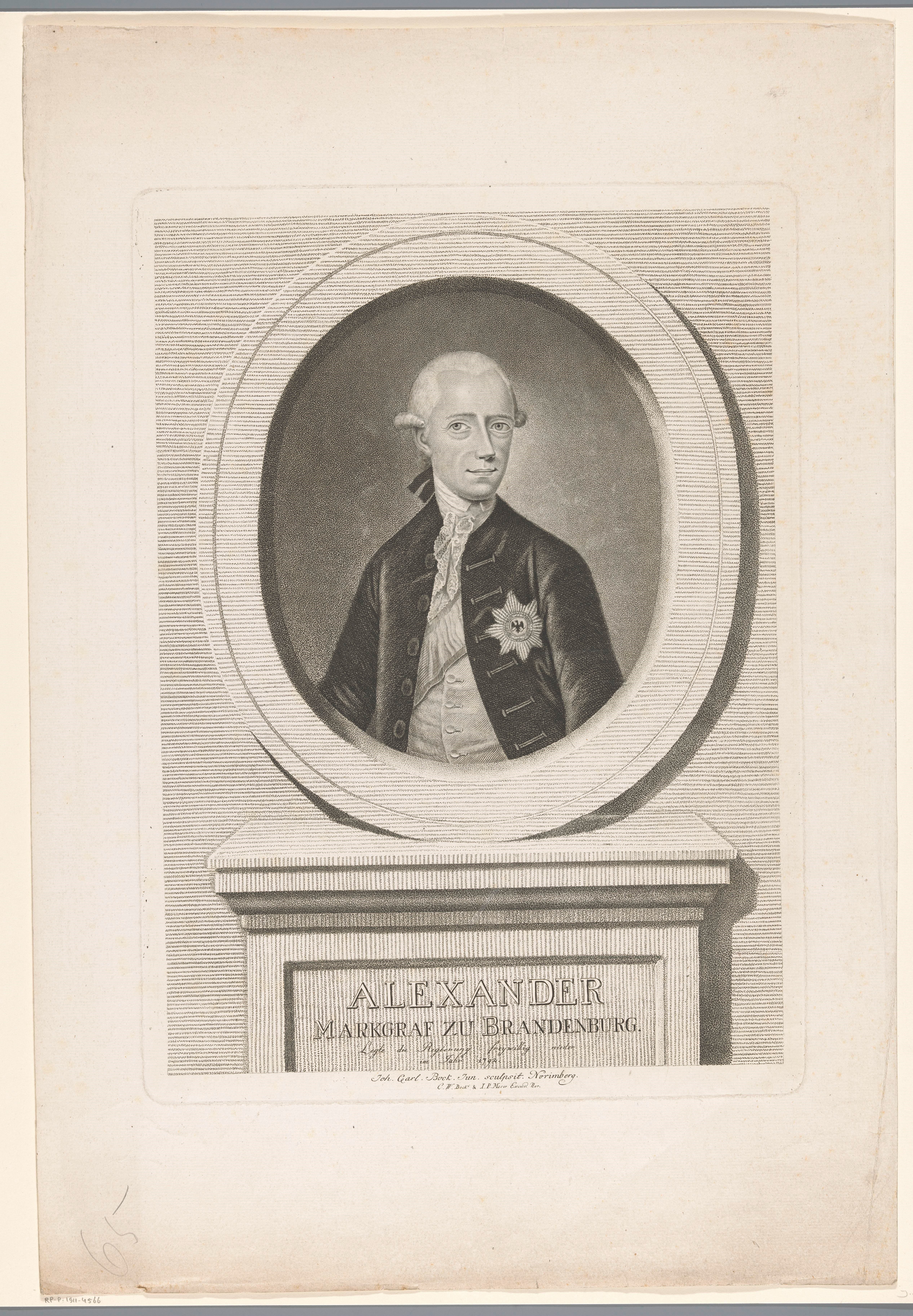 Portret van Karel Alexander van Brandenburg-Ansbach