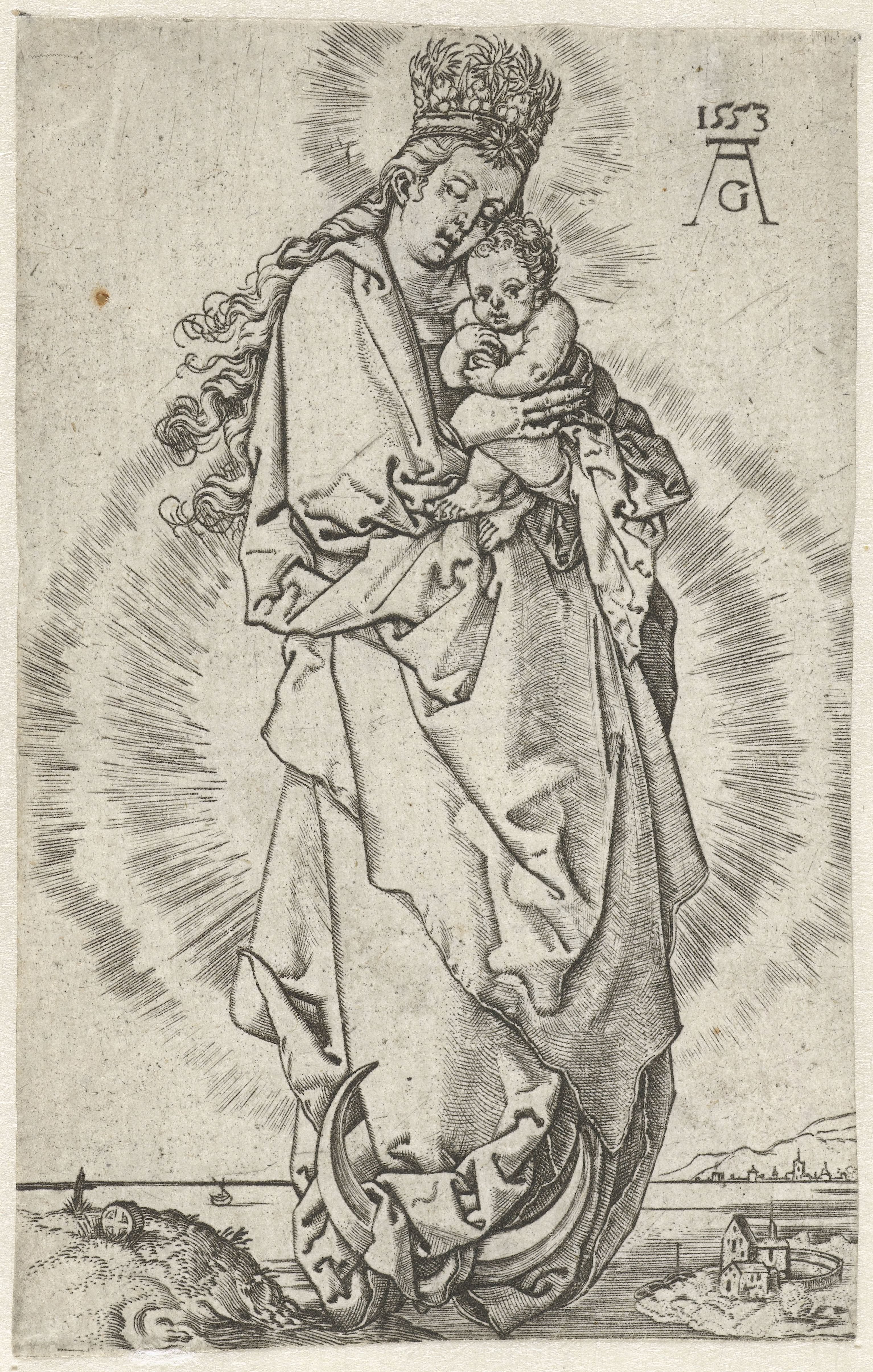 Madonna met kind op de maansikkel