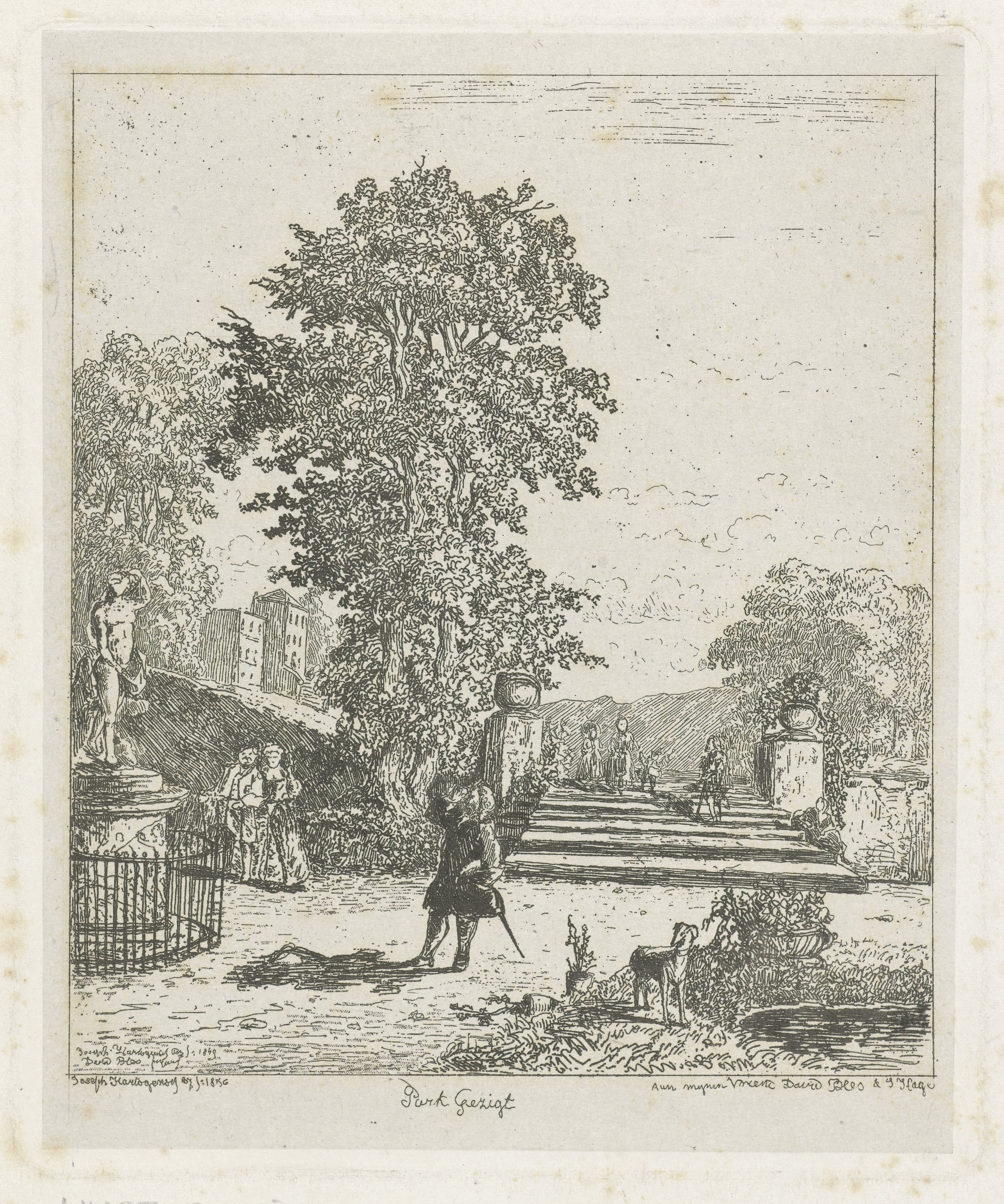 Figuren in een park