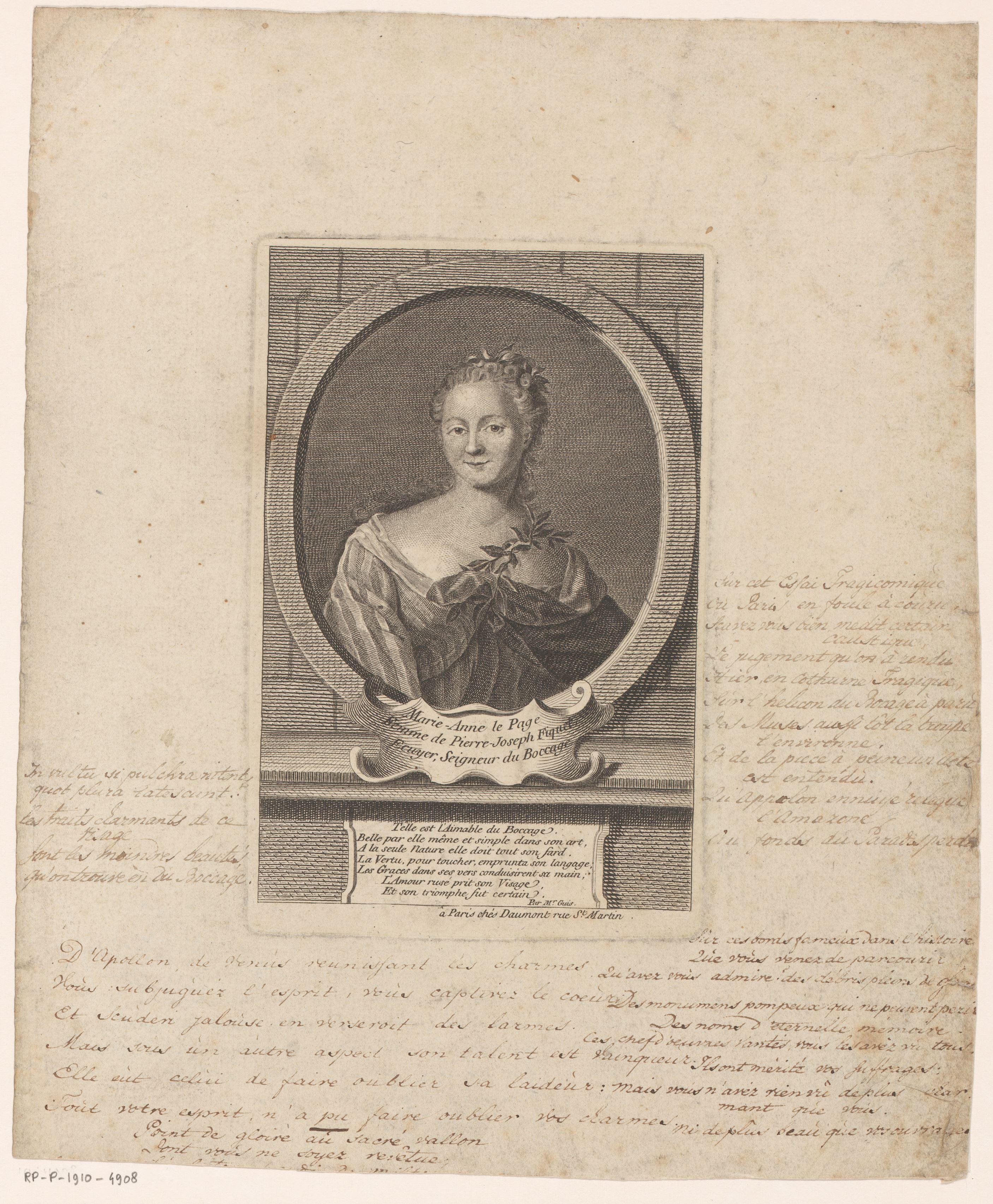 Portret van Anne-Marie du Boccage