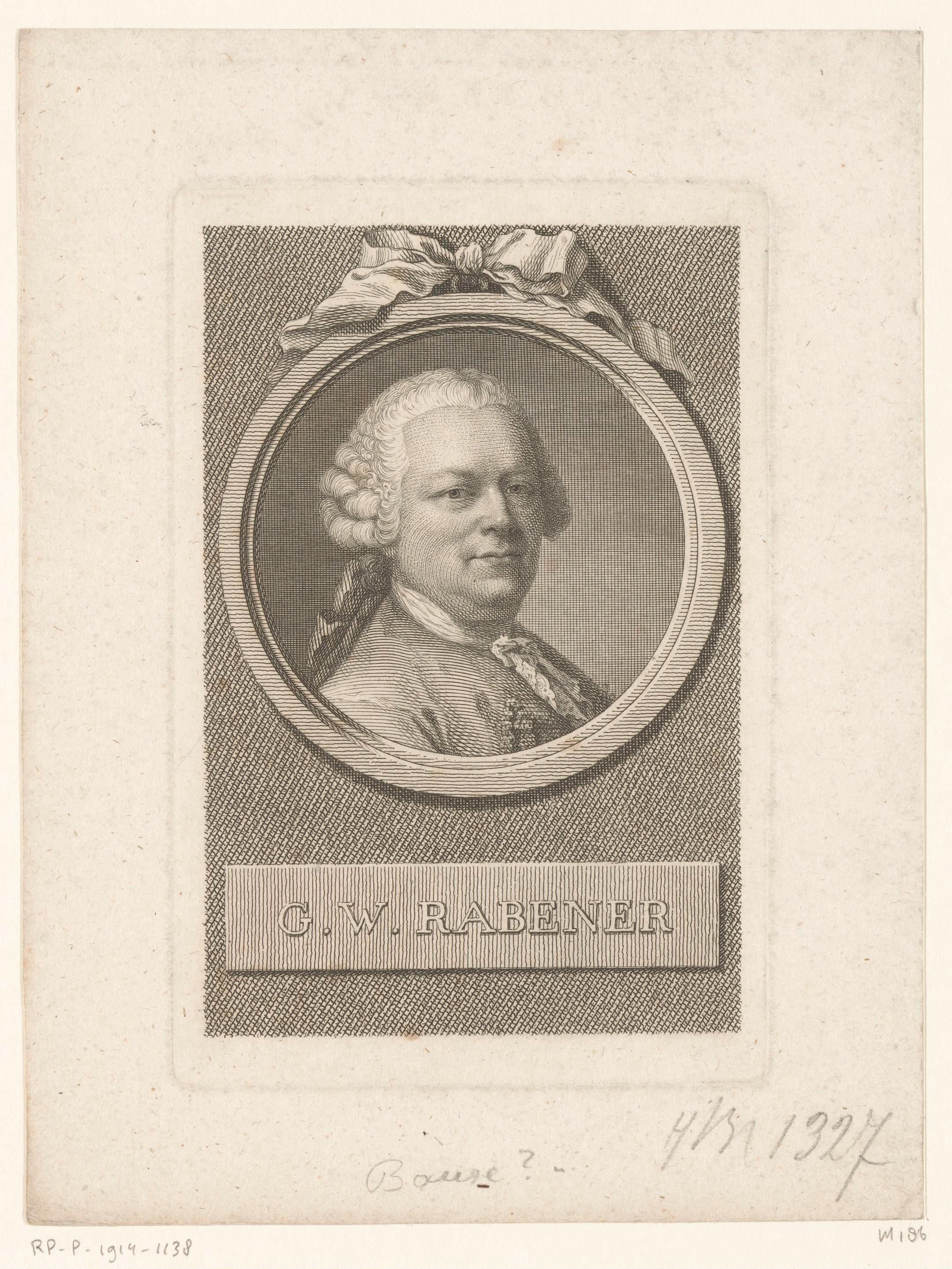 Portret van Gottlieb Wilhelm Rabener