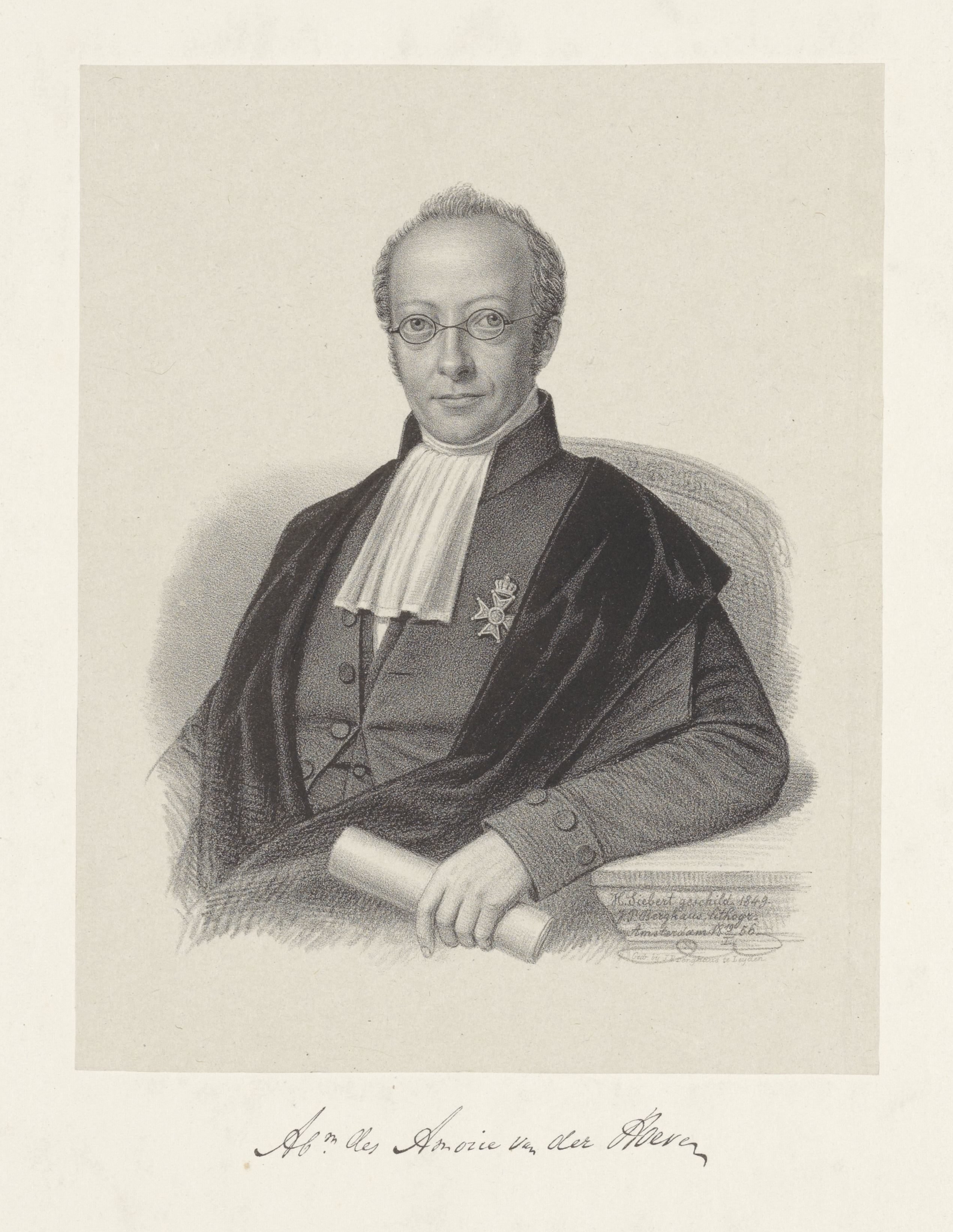 Portret van Abraham des Amorie van der Hoeven