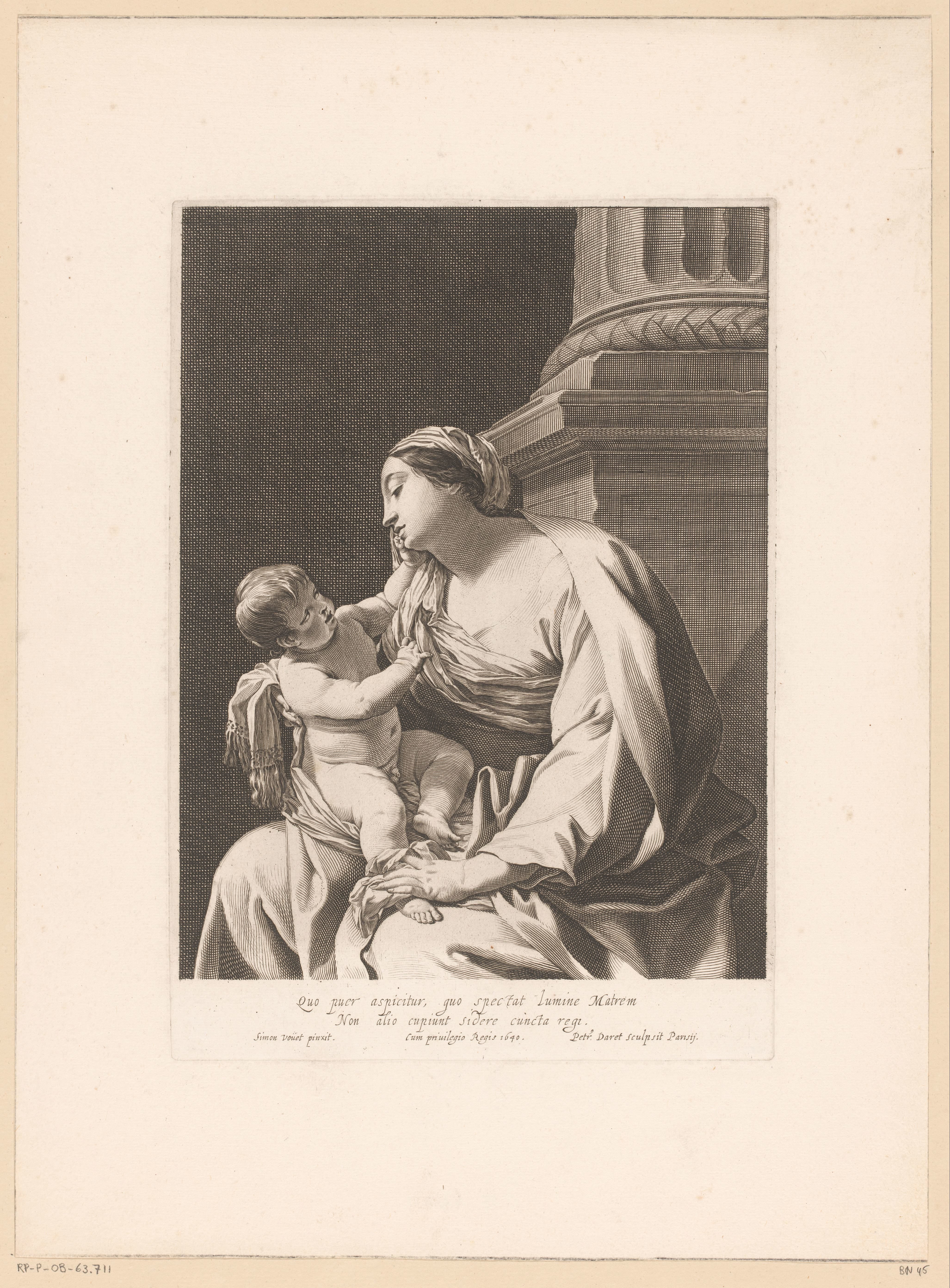 Maria met Kind aan de voet van een zuil