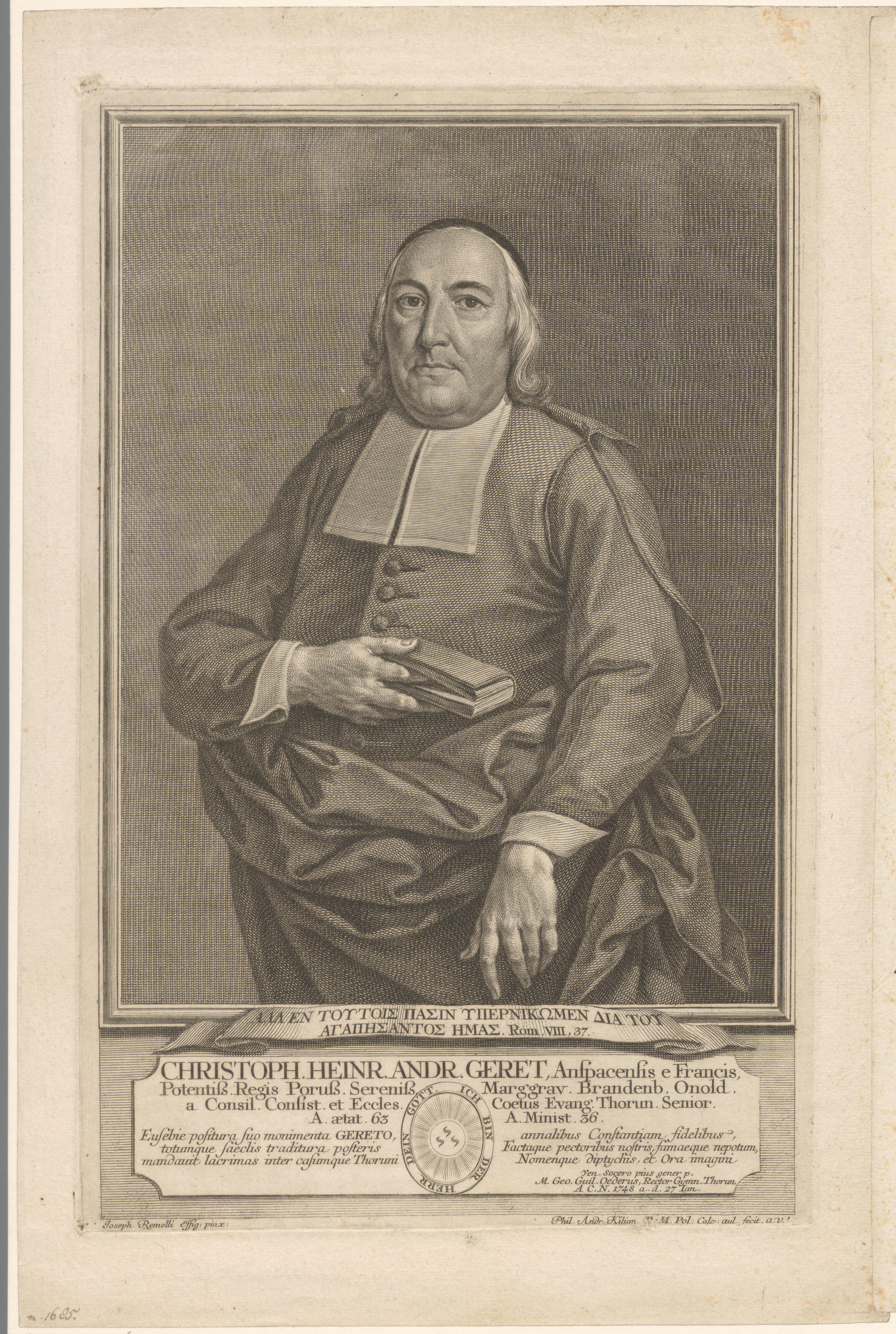 Portret van Christoph Heinrich Andreas Geret