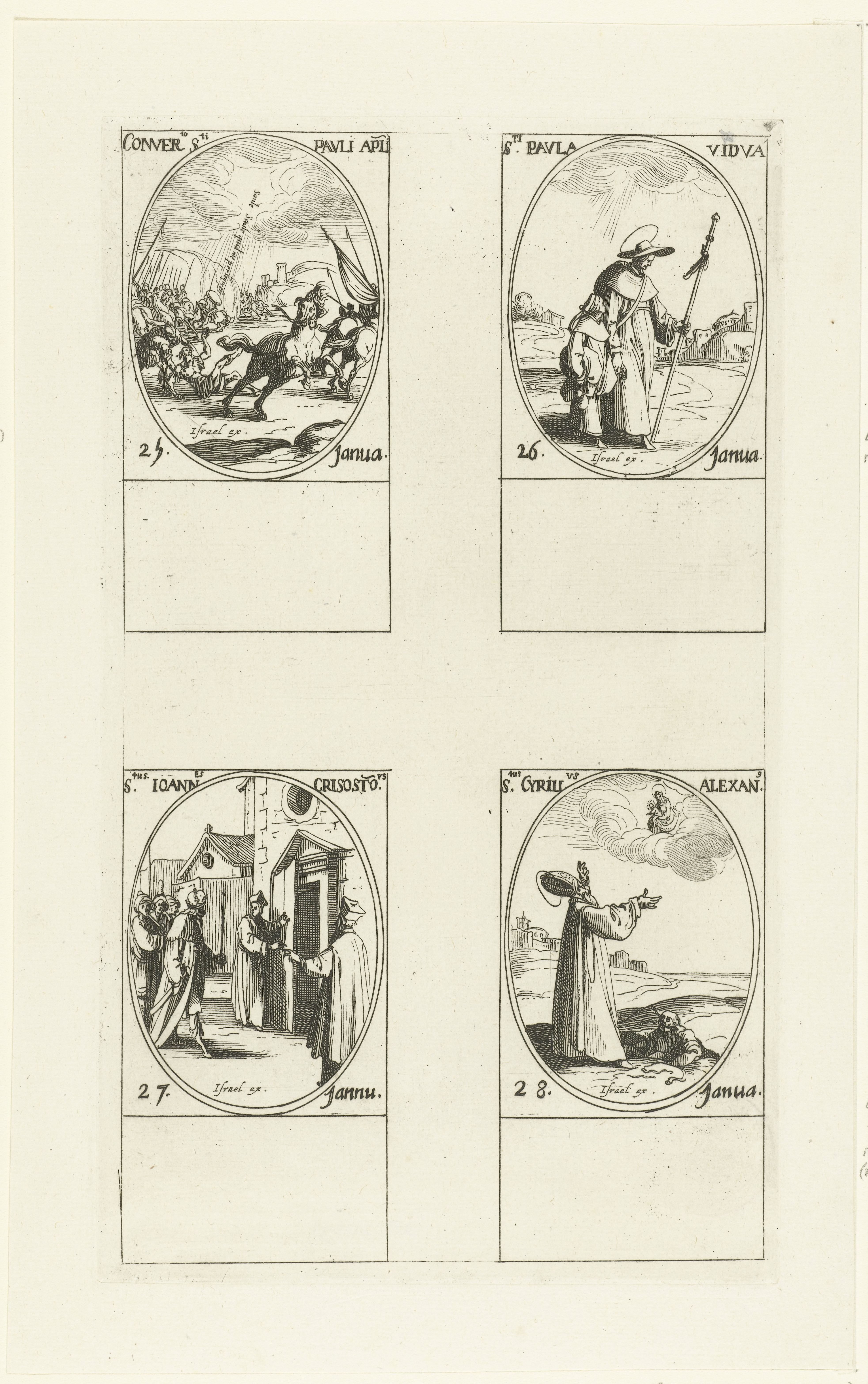 Bekering van Paulus, Heilige Paula, Heilige Johannes Chrysostomus, Heilige Cyrillus van Alexandrië (25-28 januari)