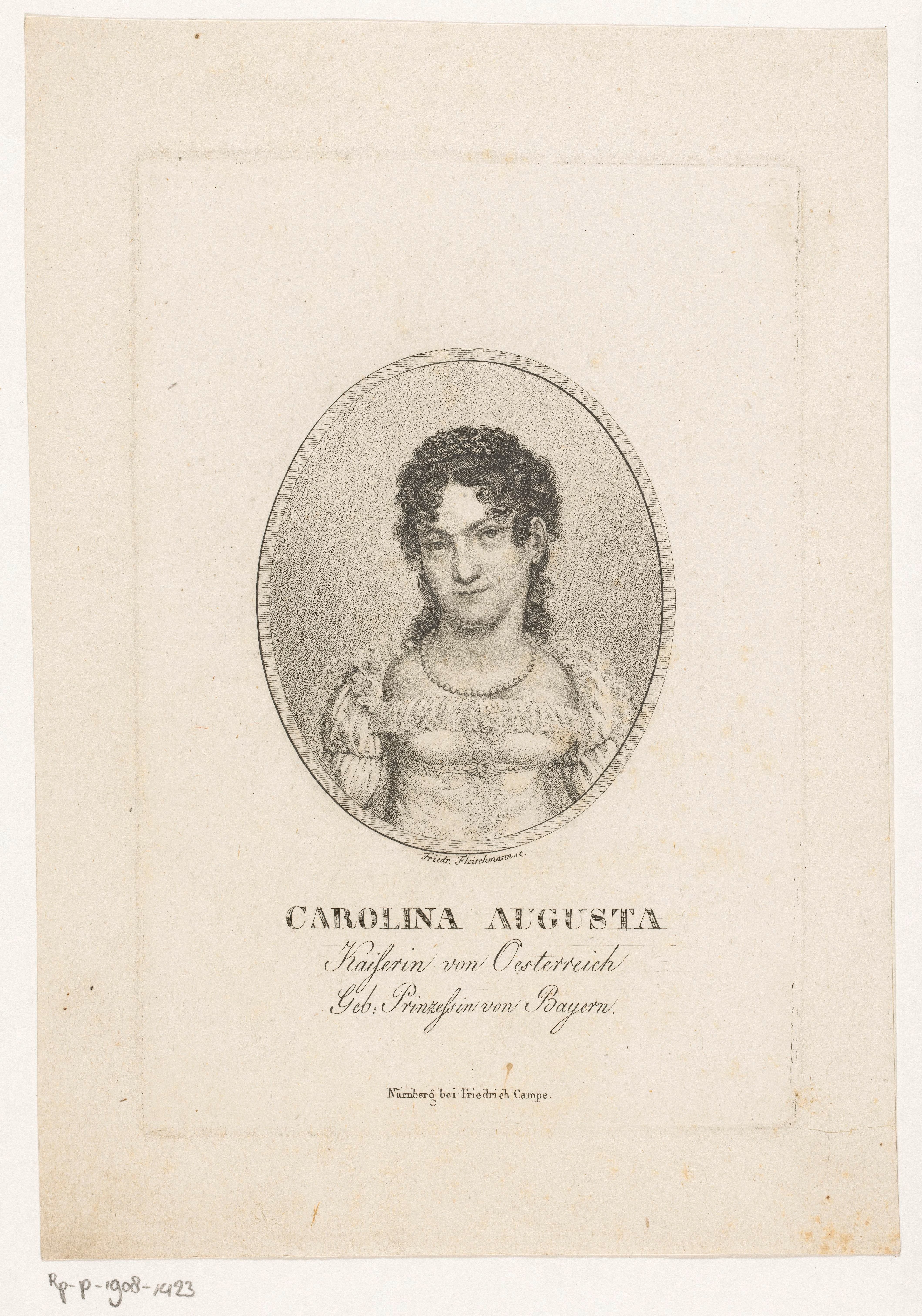 Portret van Caroline Augusta van Beieren