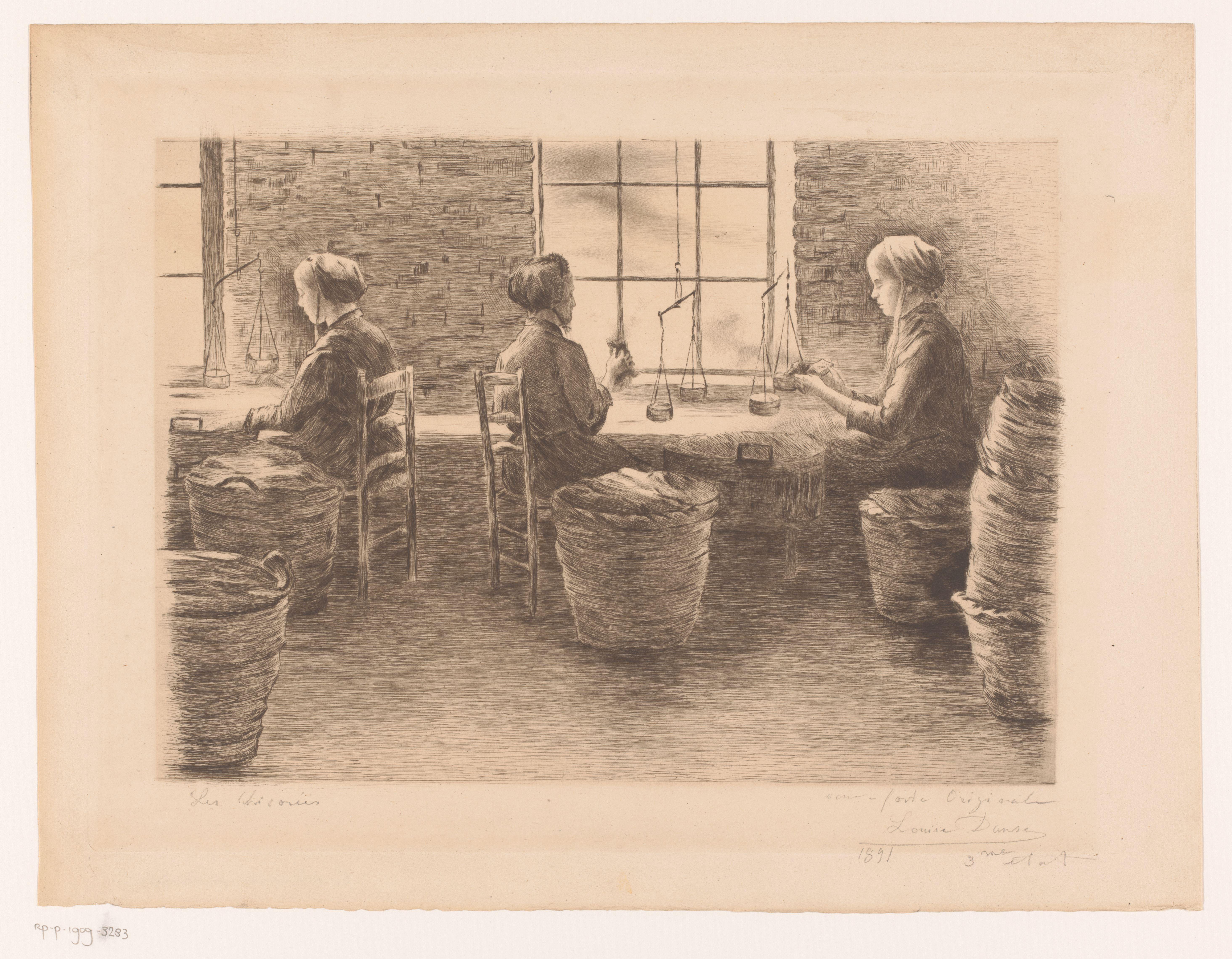 Drie vrouwen bereiden cichorei