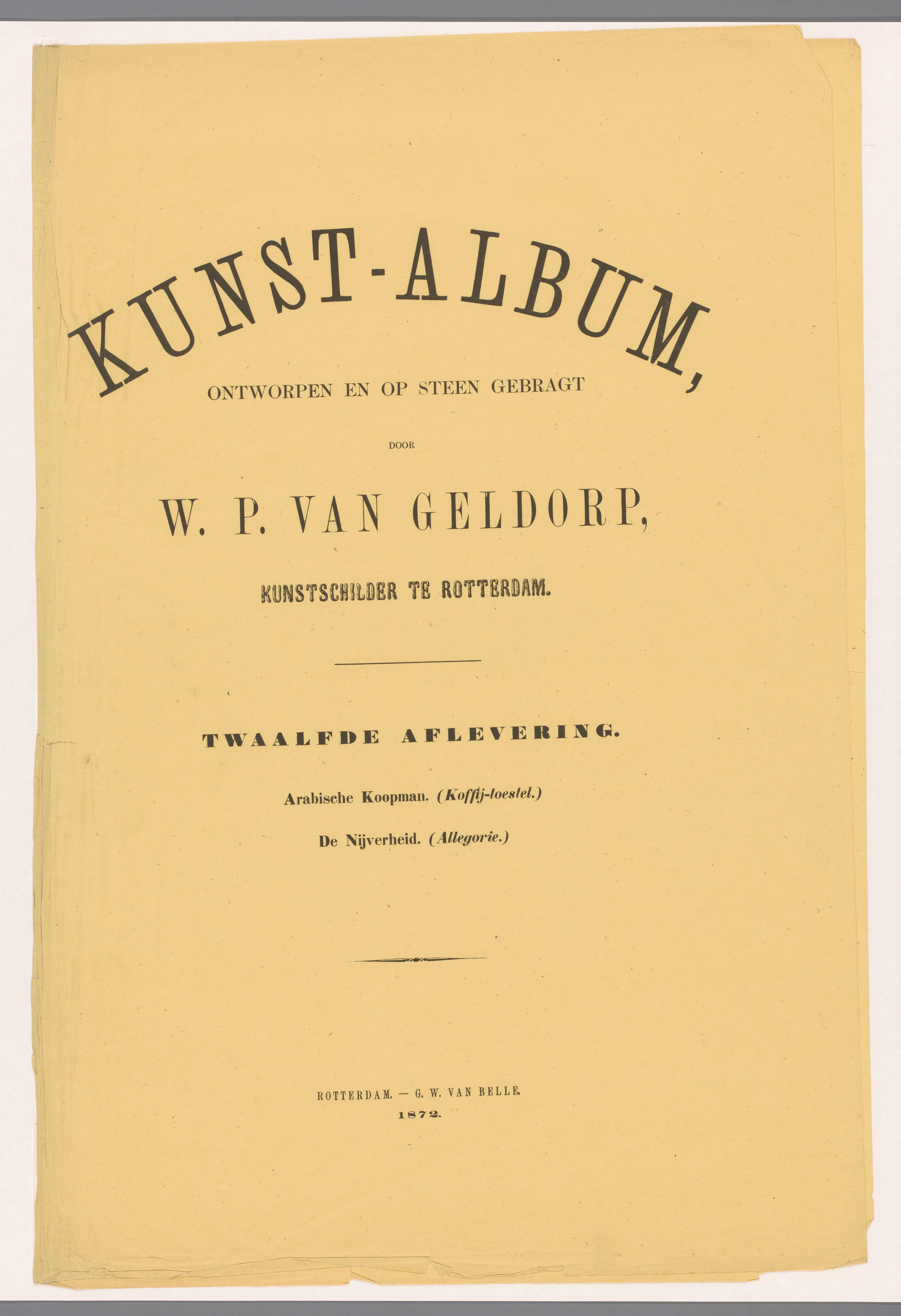 Omslag voor Kunst-Album door W. P. van Geldorp twaalfde aflevering 1872