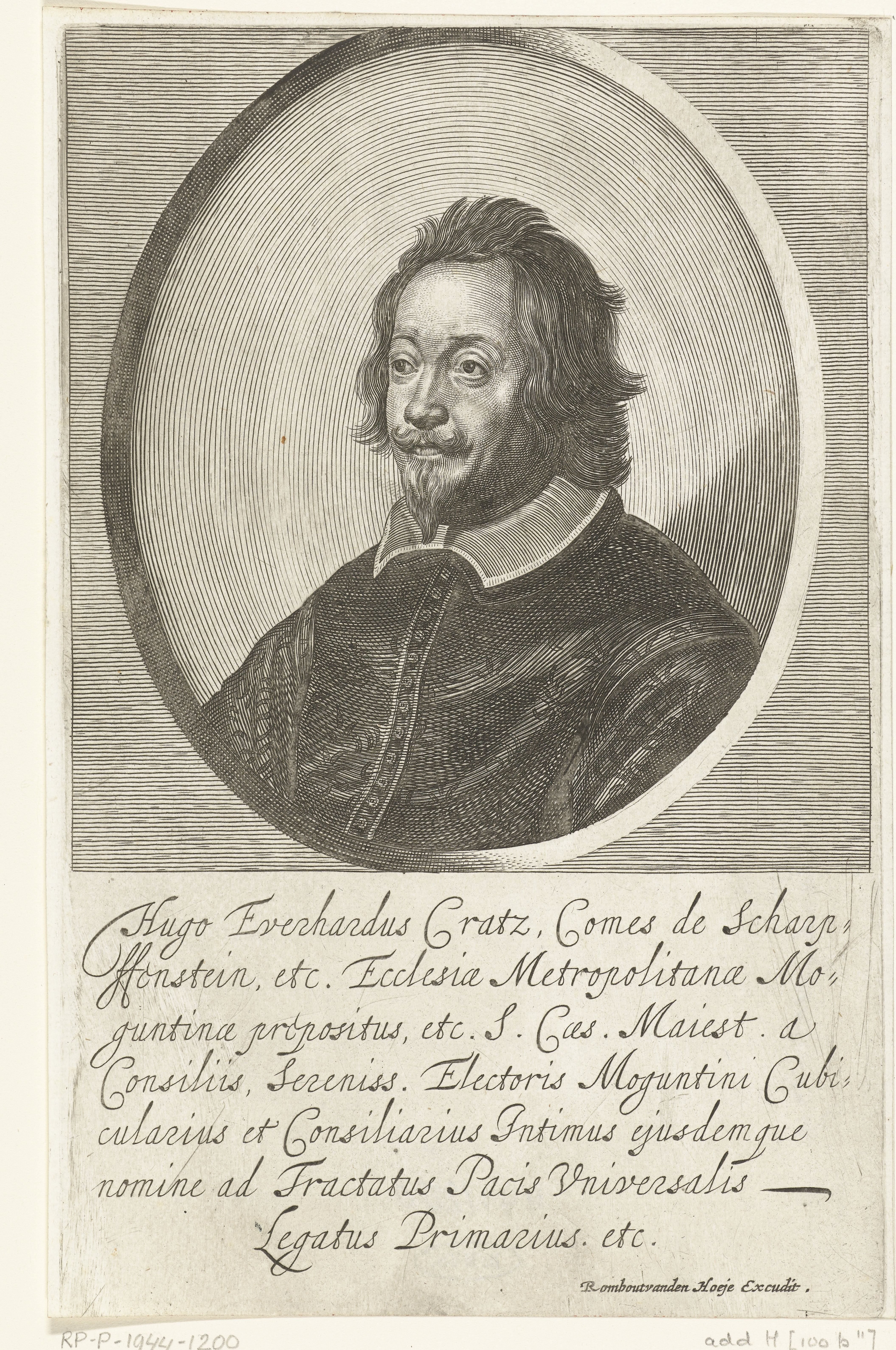 Portret van Hugo Everhard Cratz graaf van Scharfenstein