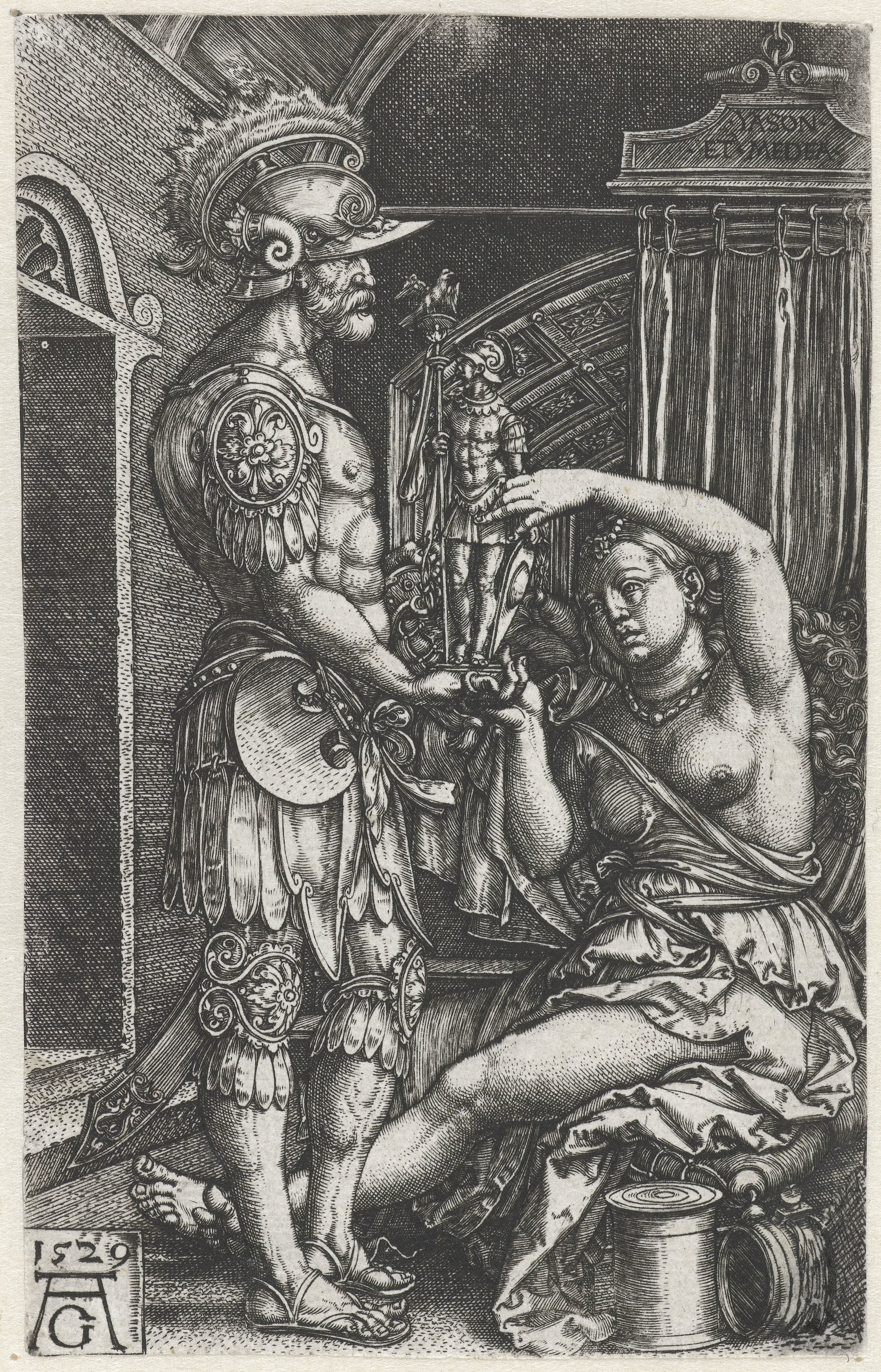 Medea geeft een beeld aan Jason