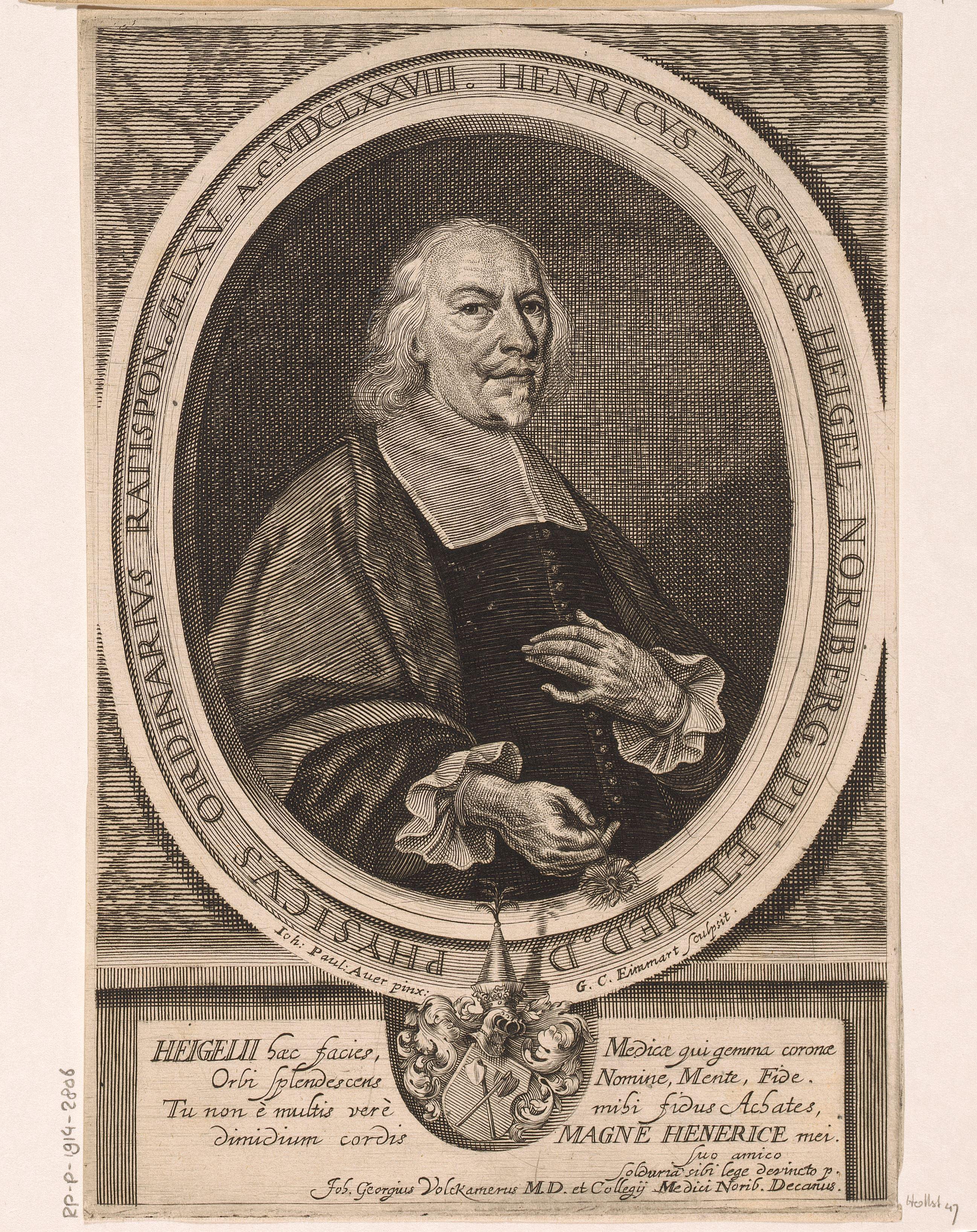 Portret van Heinrich Magnus Heigel op 65-jarige leeftijd